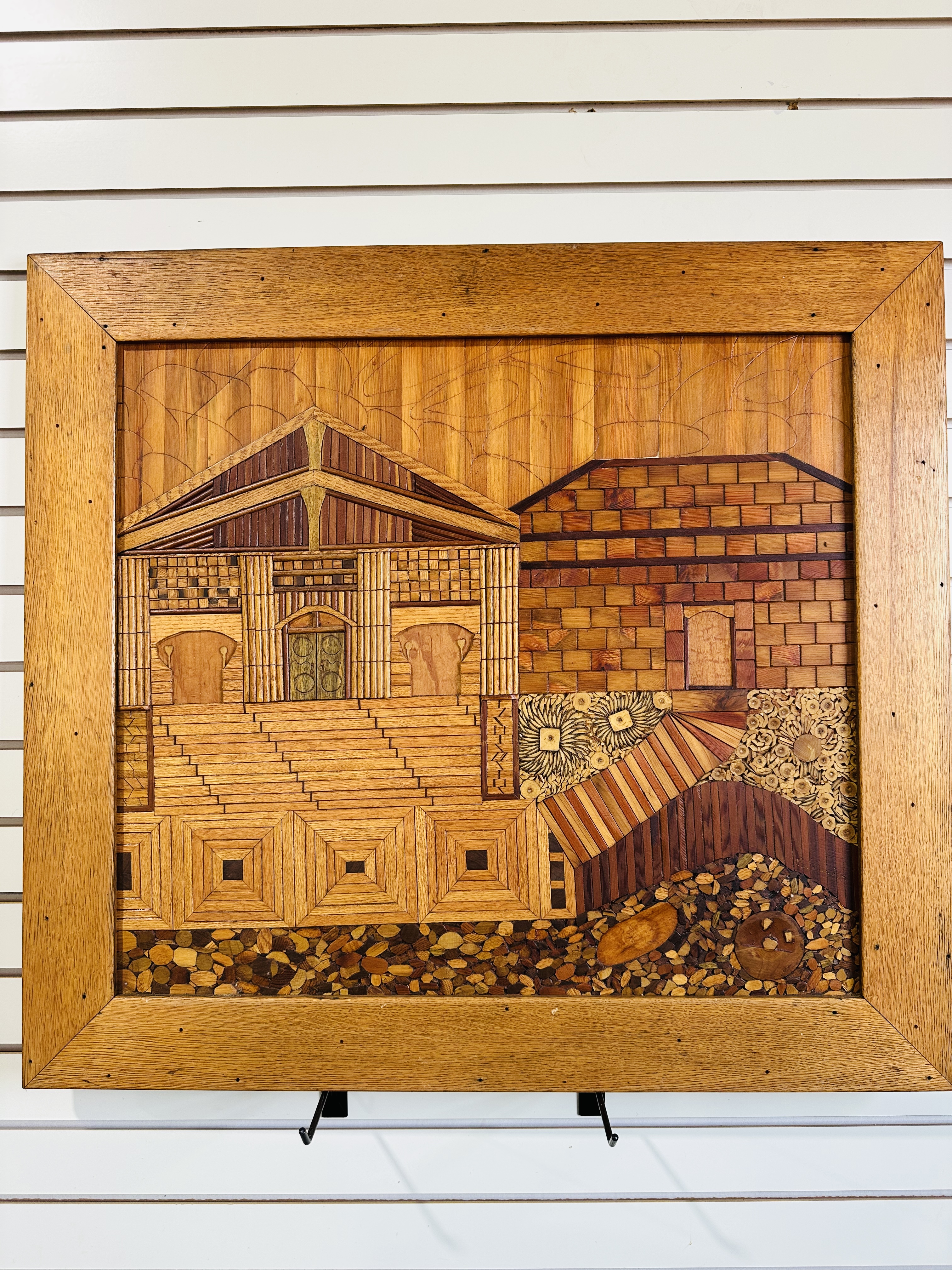 WALTER SALACIAK WOODCRAFT ARCHITECTURAL MOSAIC, 1970S