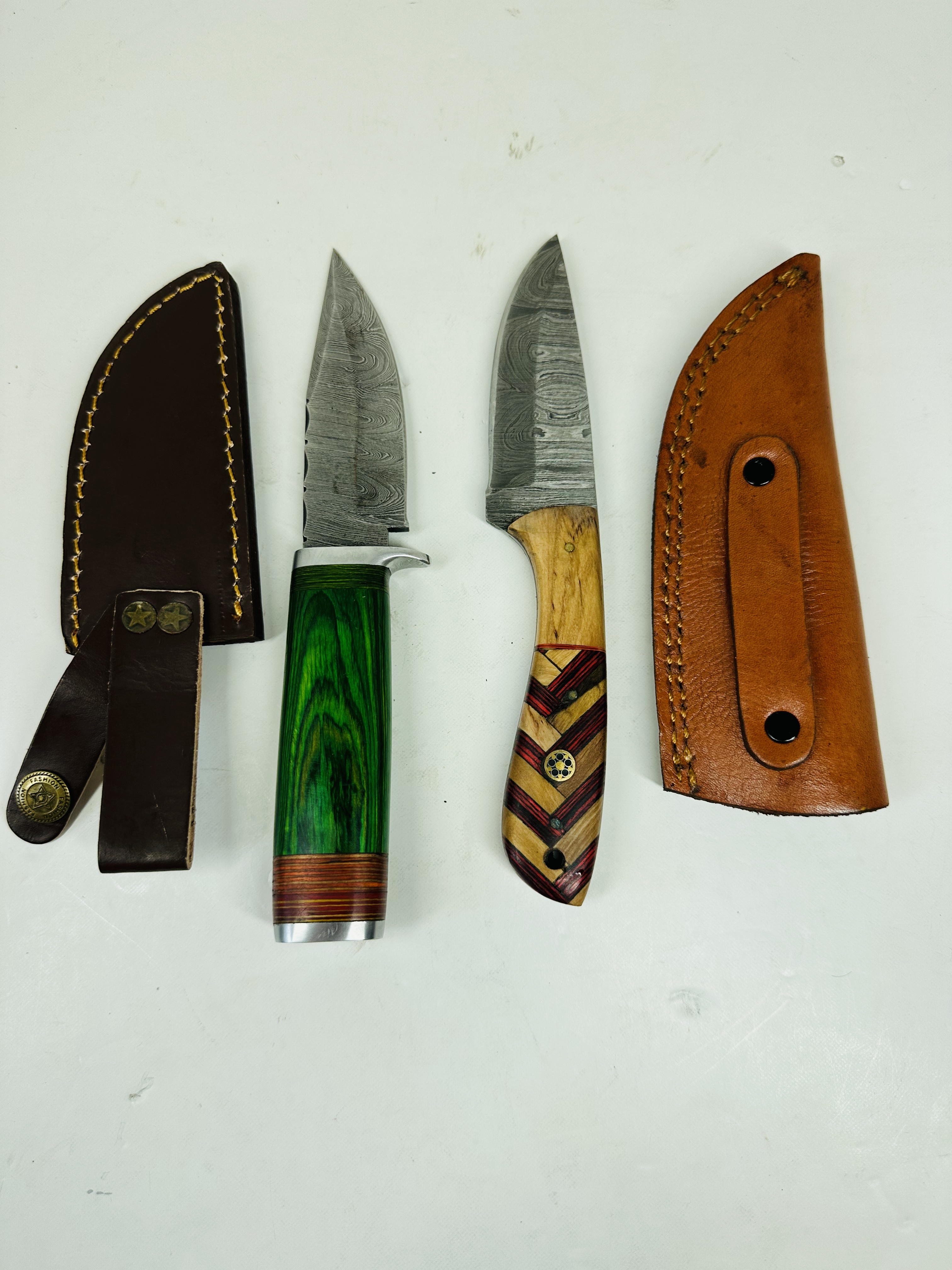 TWO PAKISTAN DAMASCUS STEEL KNIVES