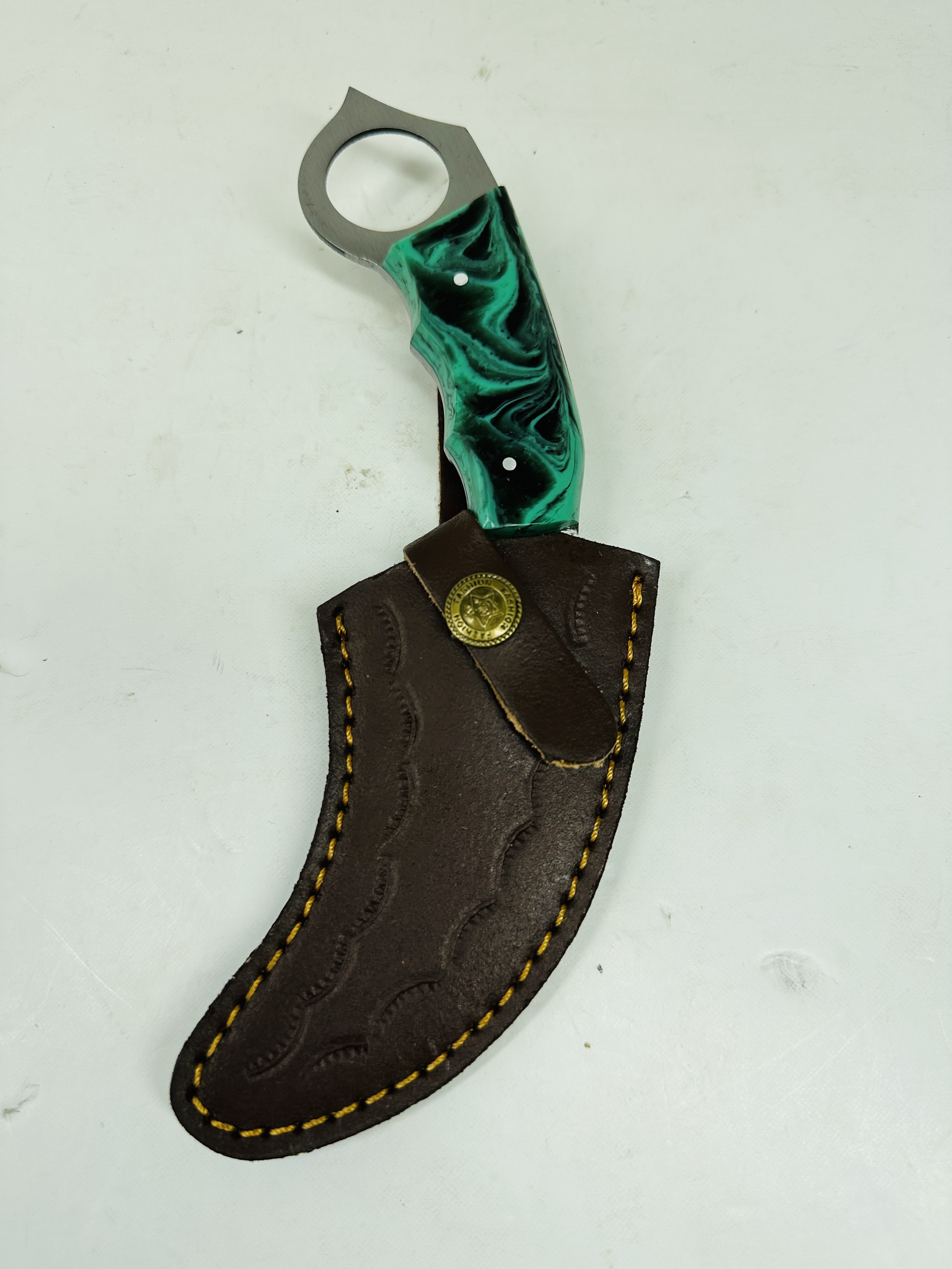 WARRIOR FASHION DAMASCUS KARAMBIT KNIFE