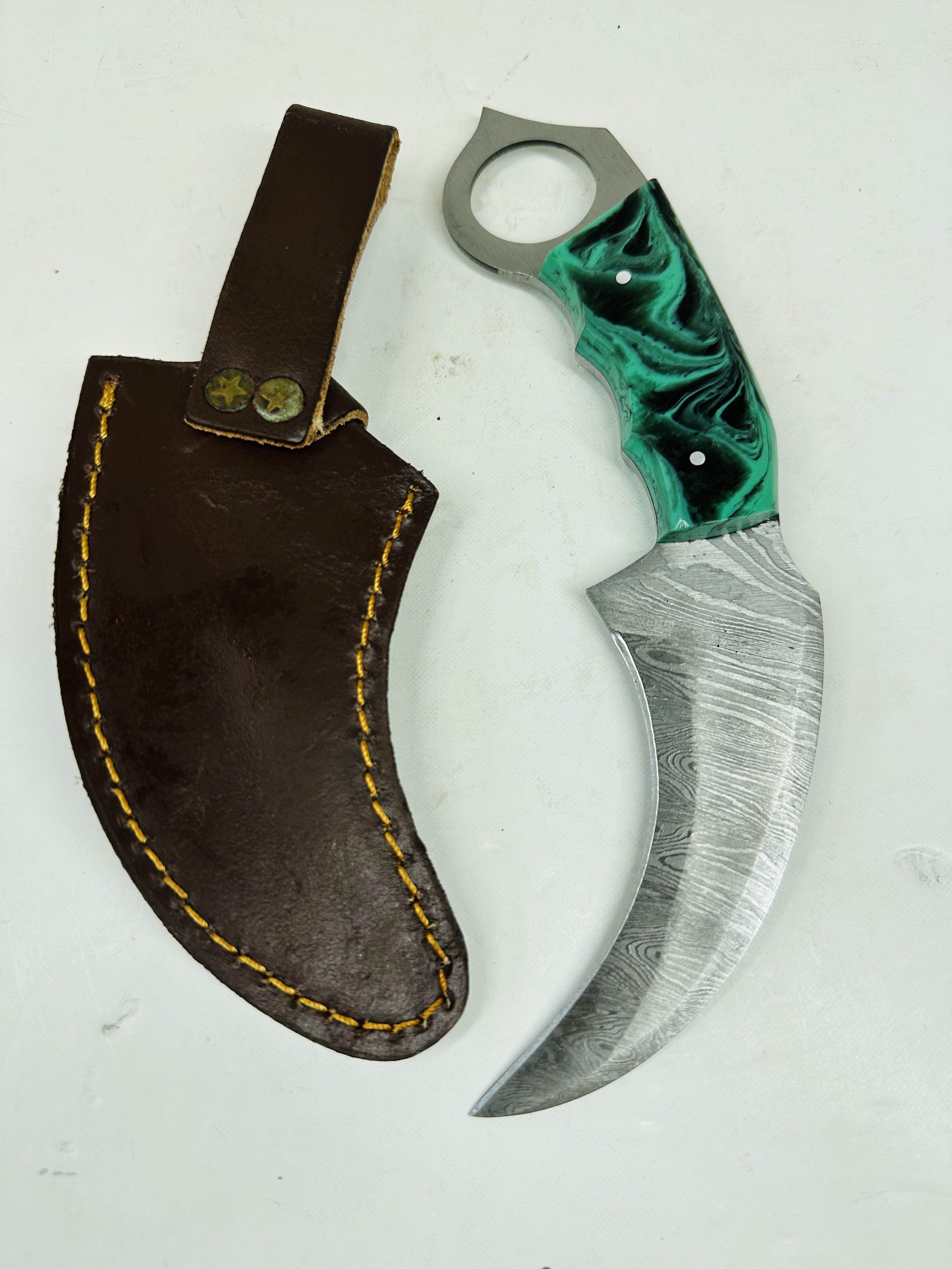 WARRIOR FASHION DAMASCUS KARAMBIT KNIFE