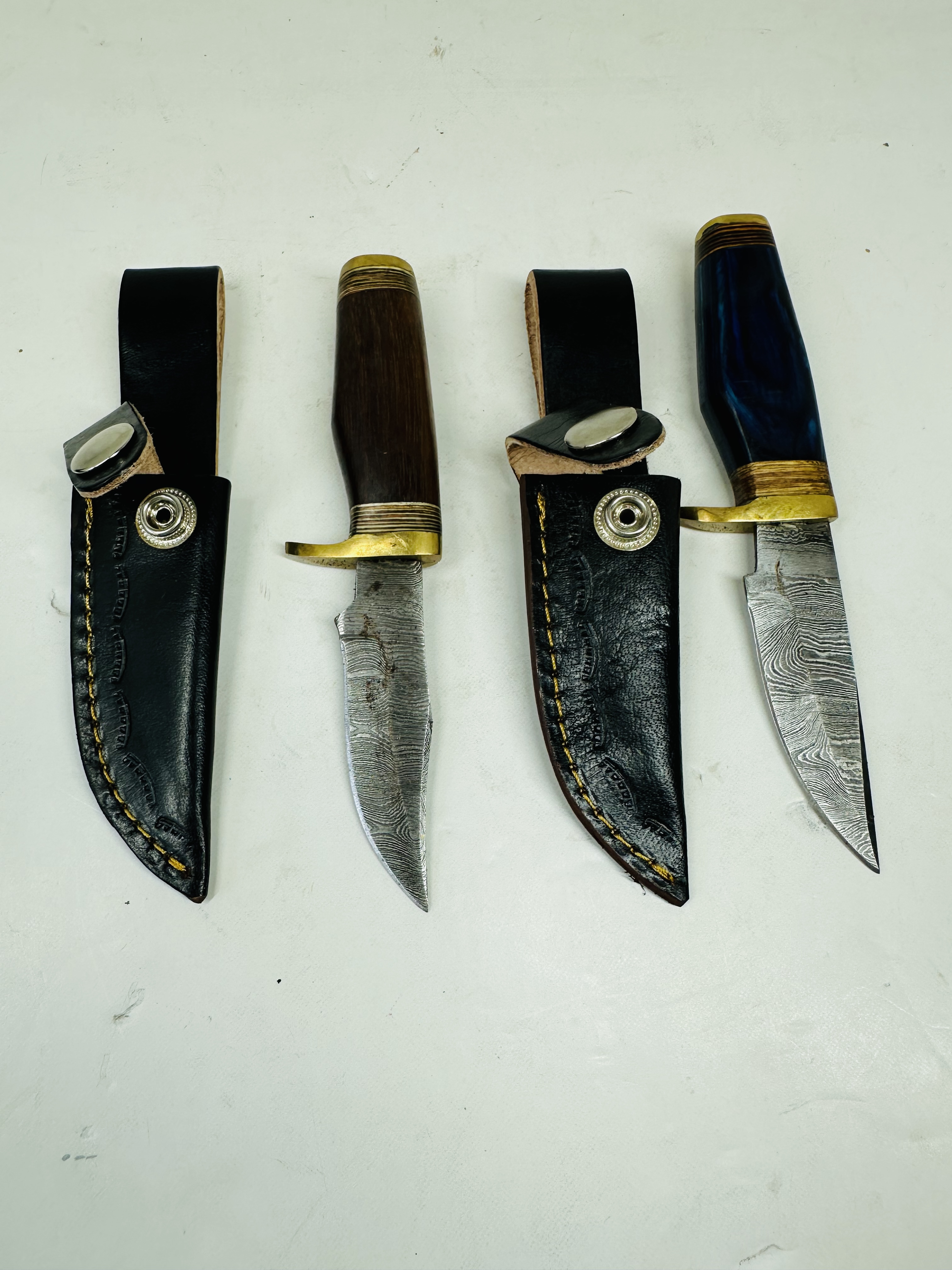 PAIR OF CUSTOM DAMASCUS KNIVES