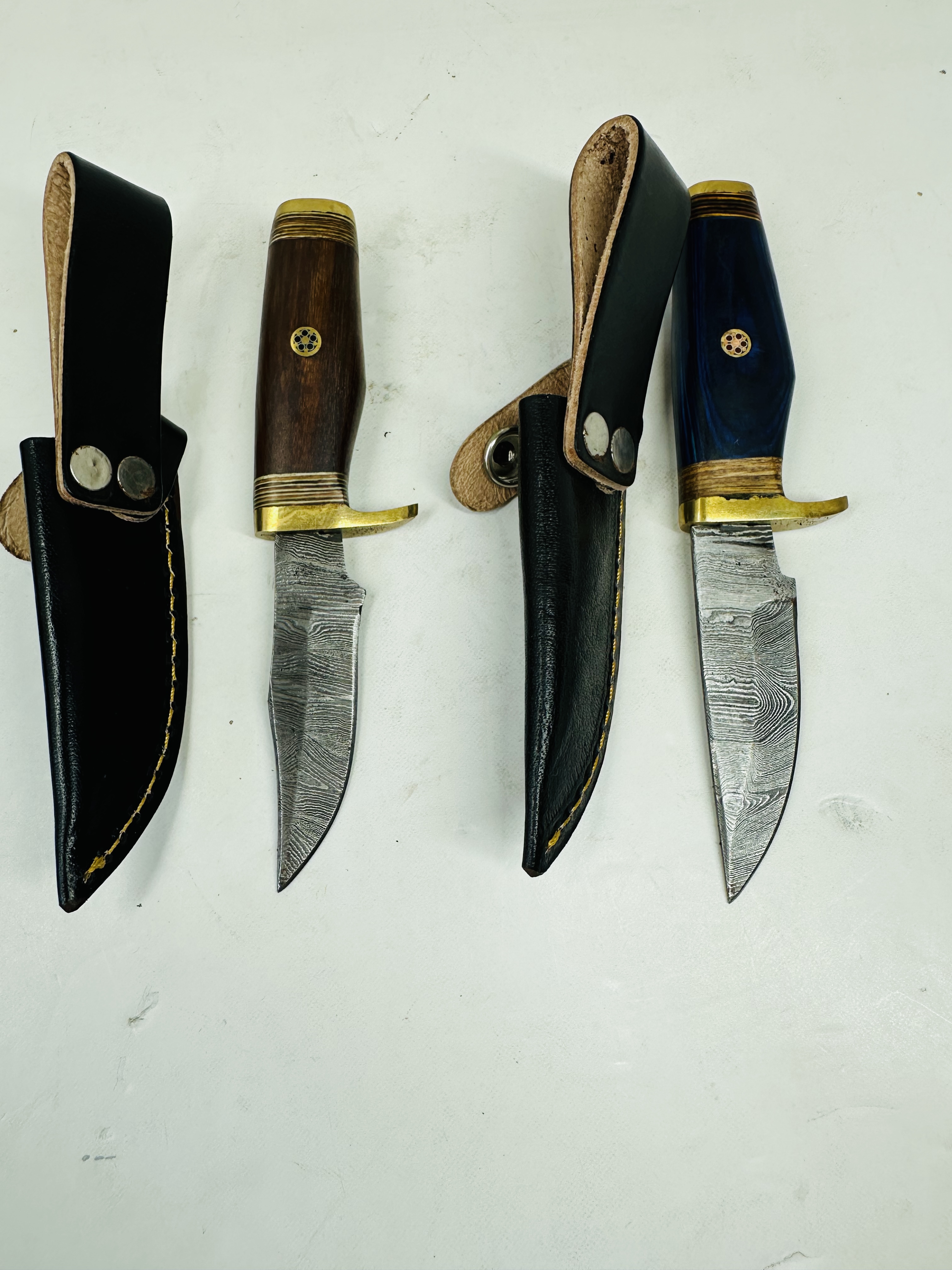 PAIR OF CUSTOM DAMASCUS KNIVES