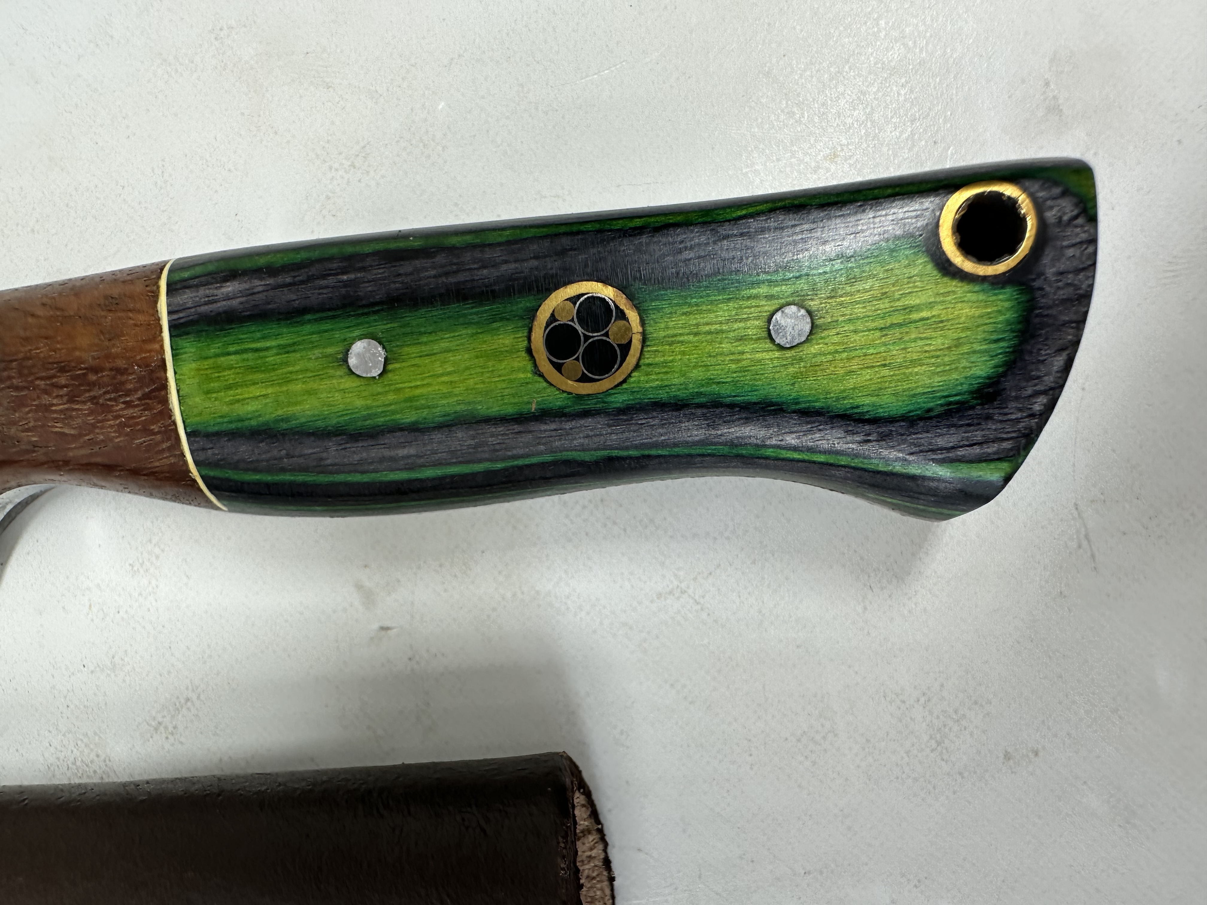 STEEL AND LAMINATED WOOD HUNTING KNIFE, CONTEMPORARY