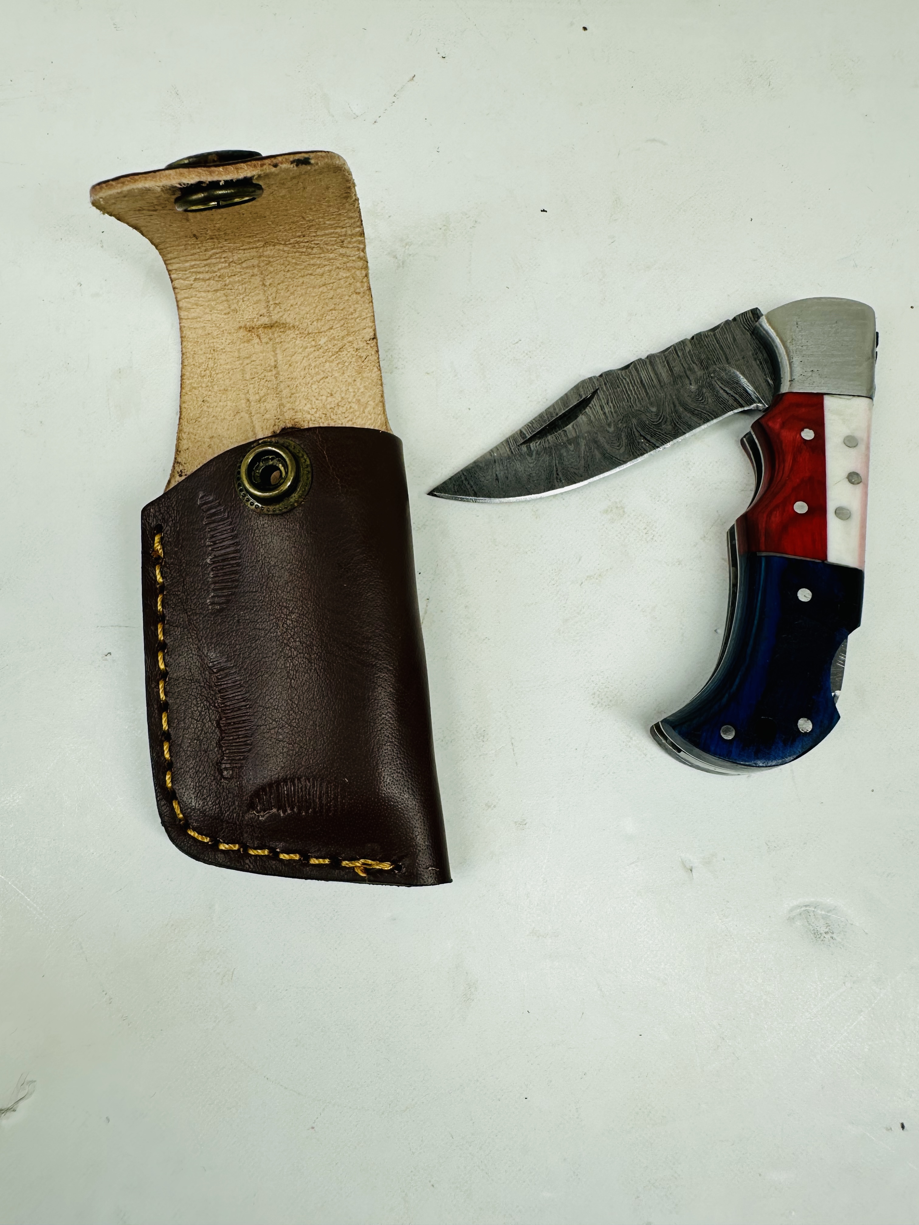 MODERN TEXAS FLAG DAMASCUS KNIFE
