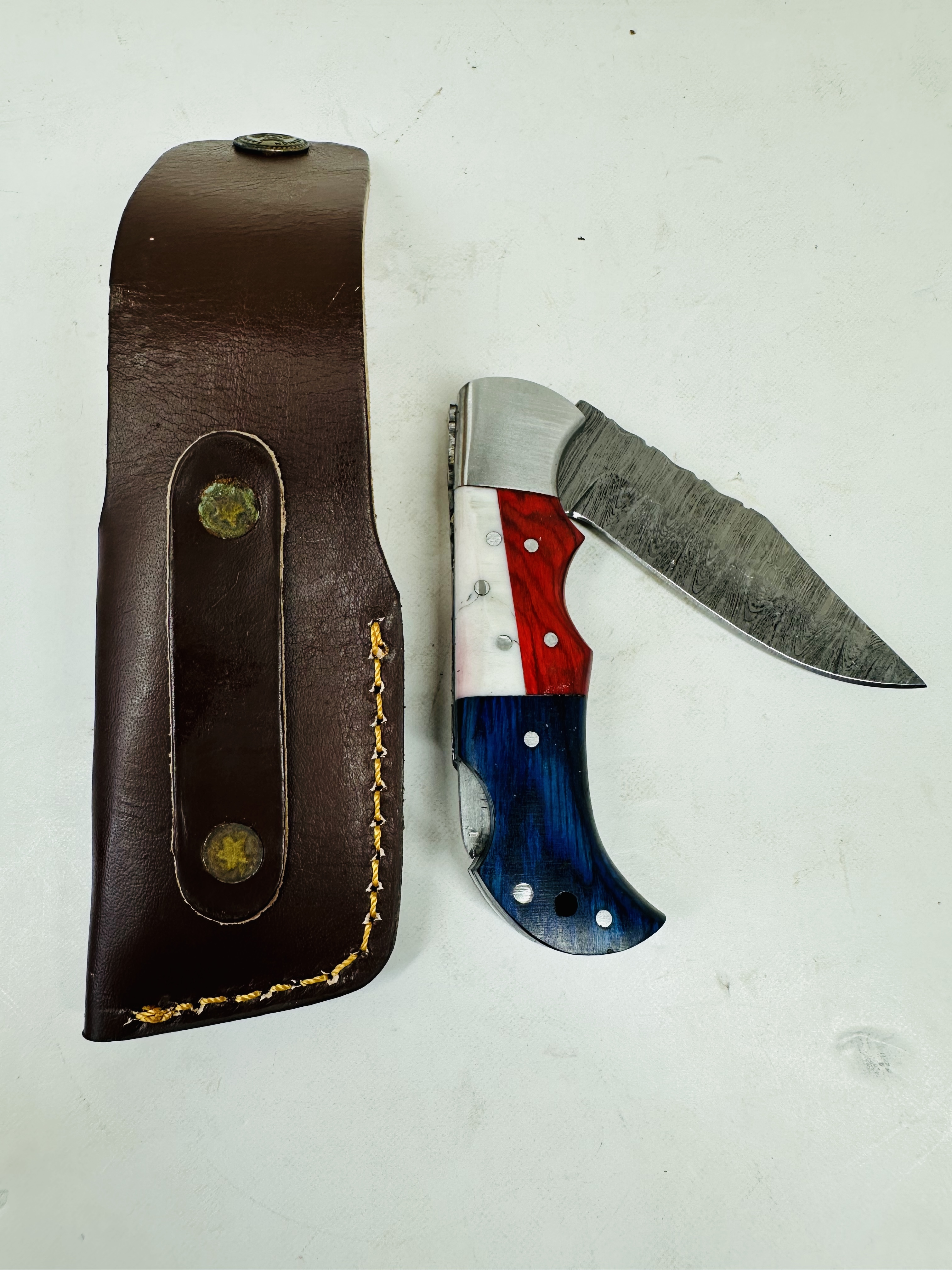 MODERN TEXAS FLAG DAMASCUS KNIFE
