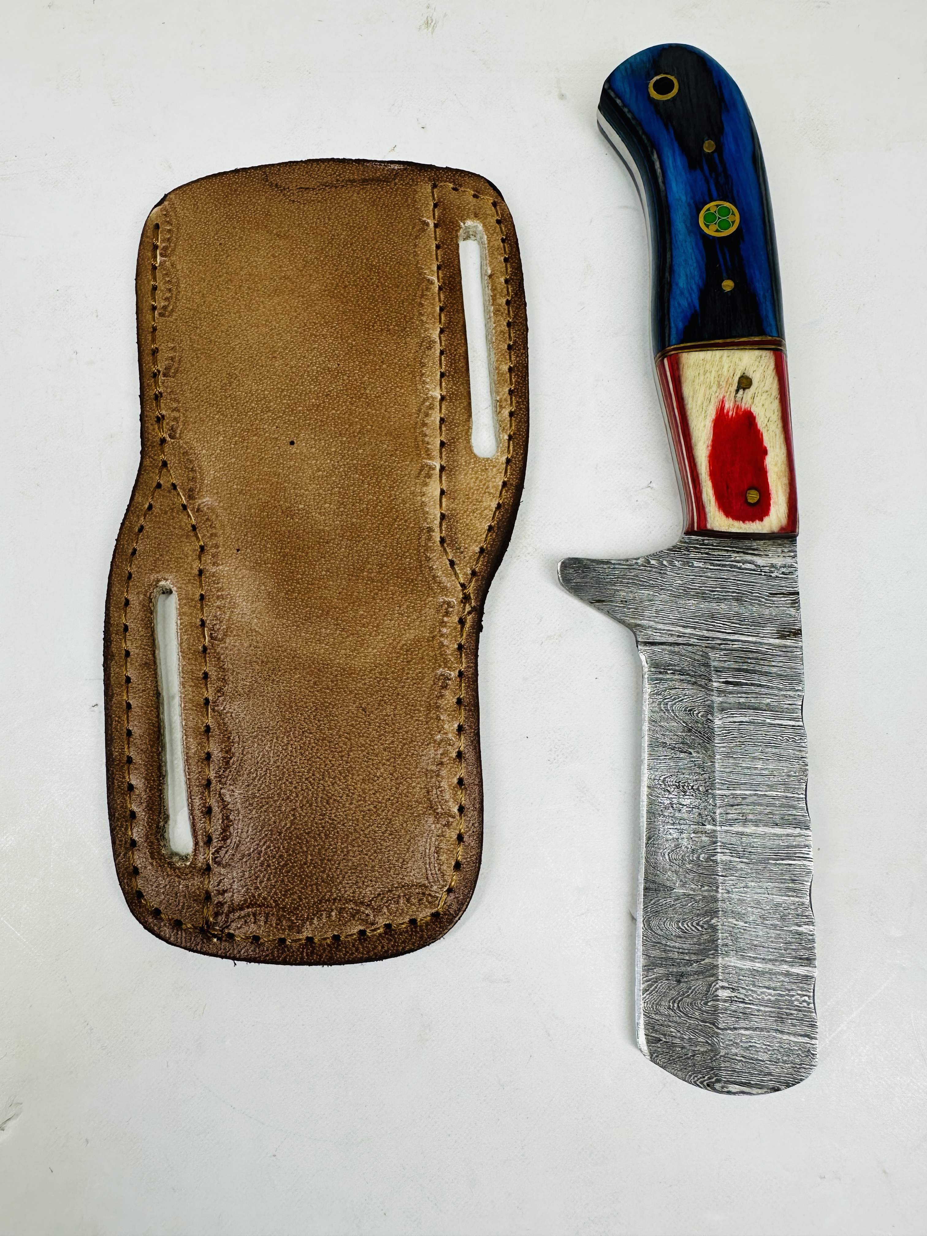 CUSTOM DAMASCUS STEEL BULL CUTTER, MODERN