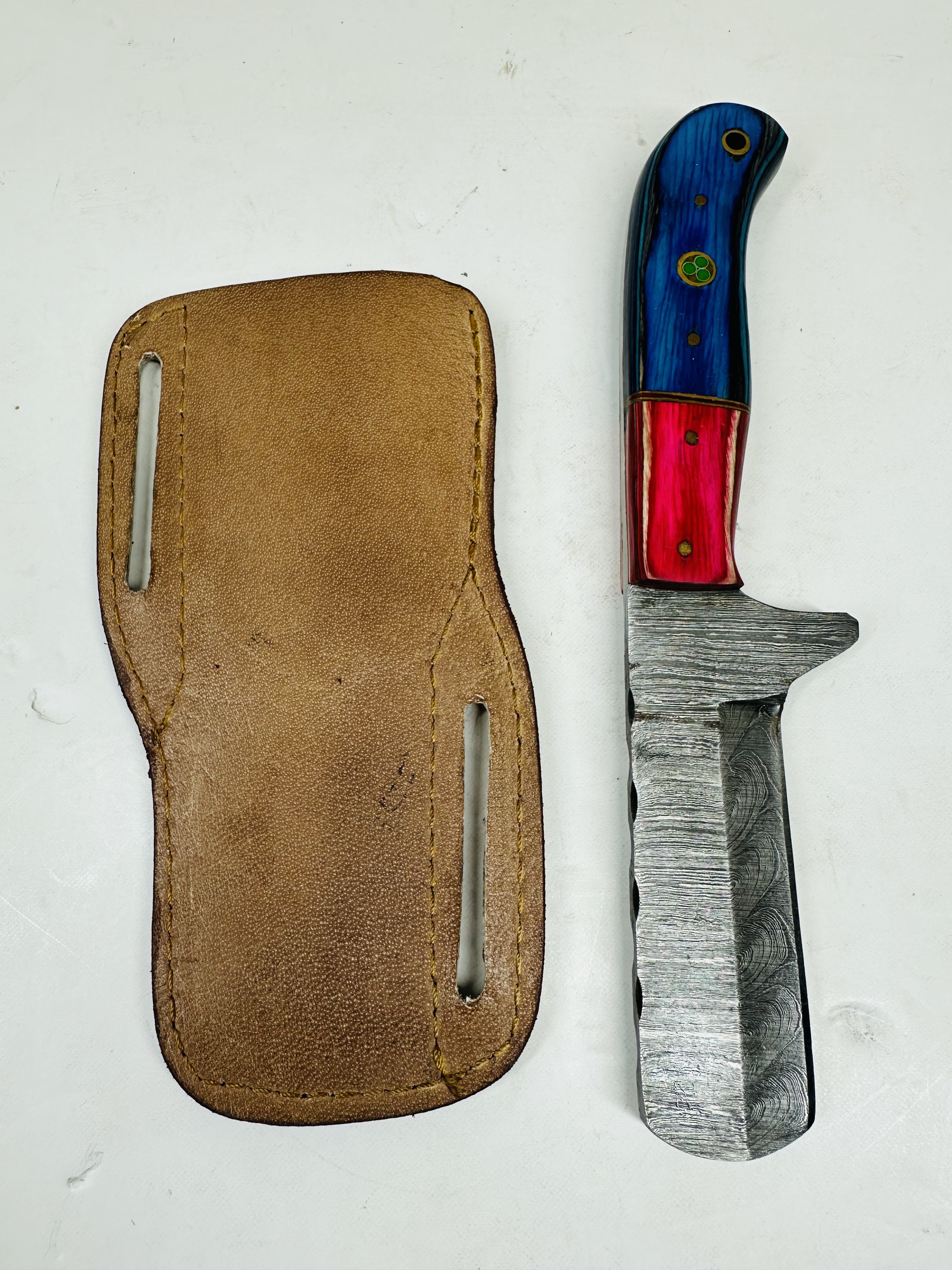 CUSTOM DAMASCUS STEEL BULL CUTTER, MODERN