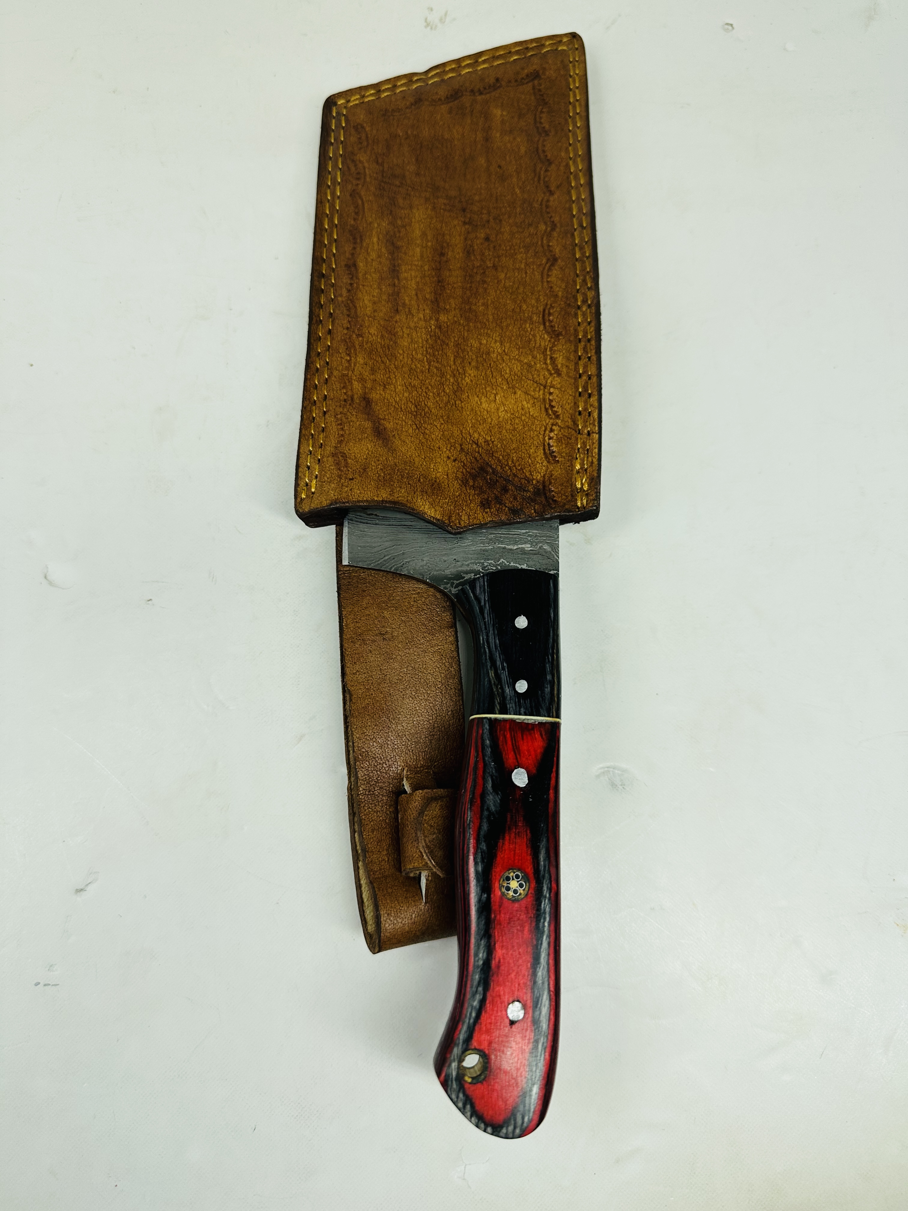 CONTEMPORARY DAMASCUS STEEL CLEAVER