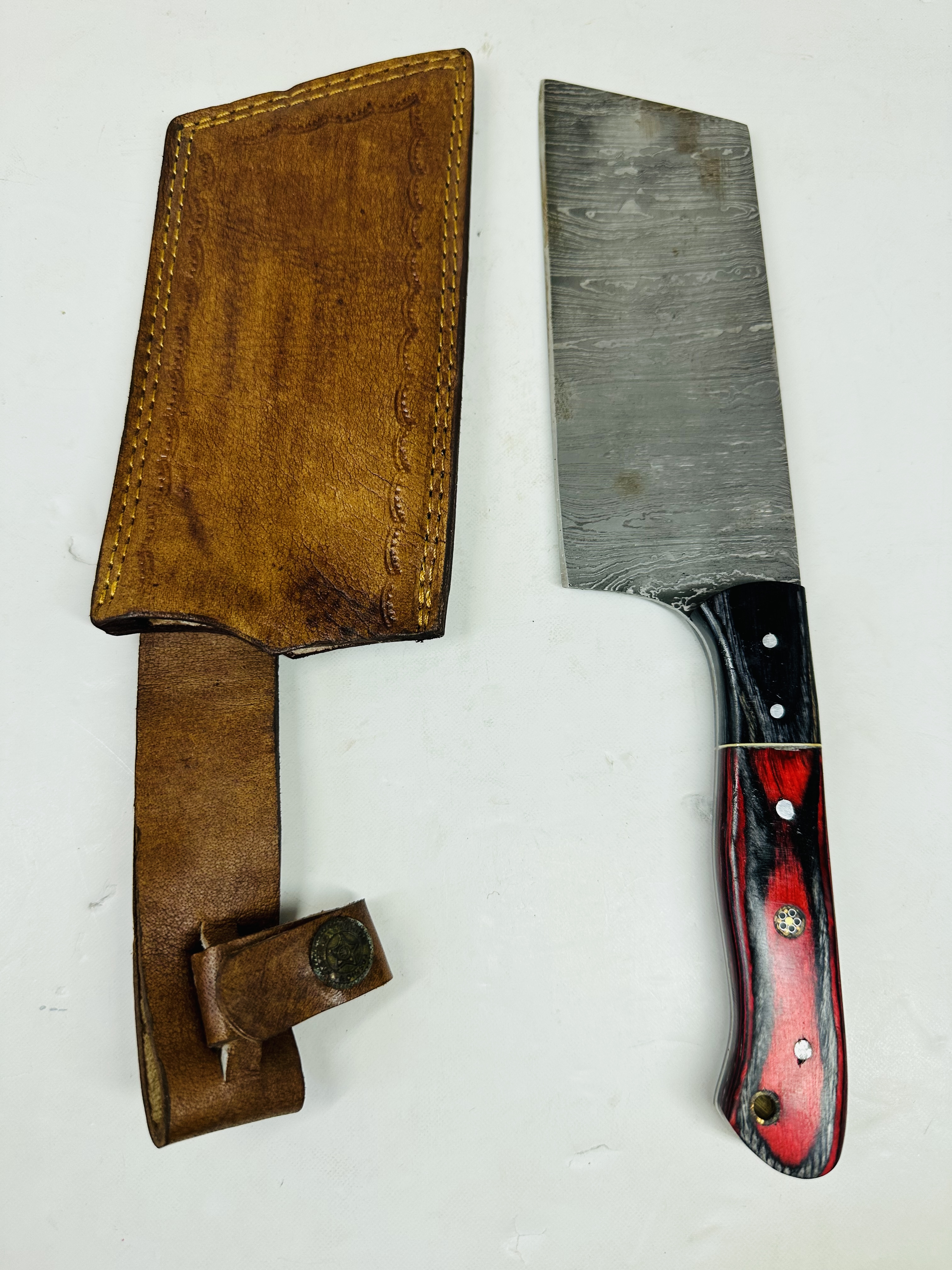 CONTEMPORARY DAMASCUS STEEL CLEAVER