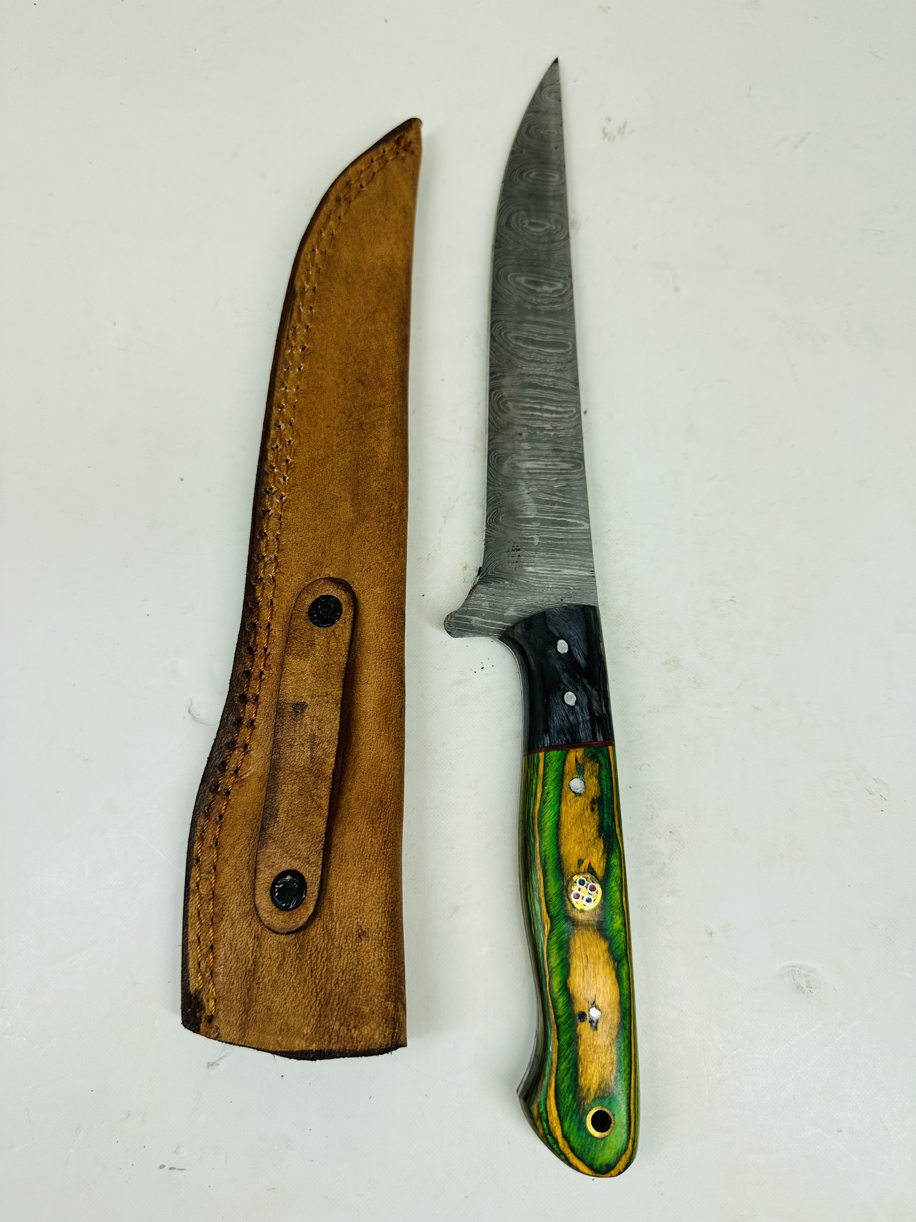 MODERN DAMASCUS STEEL HUNTING KNIFE