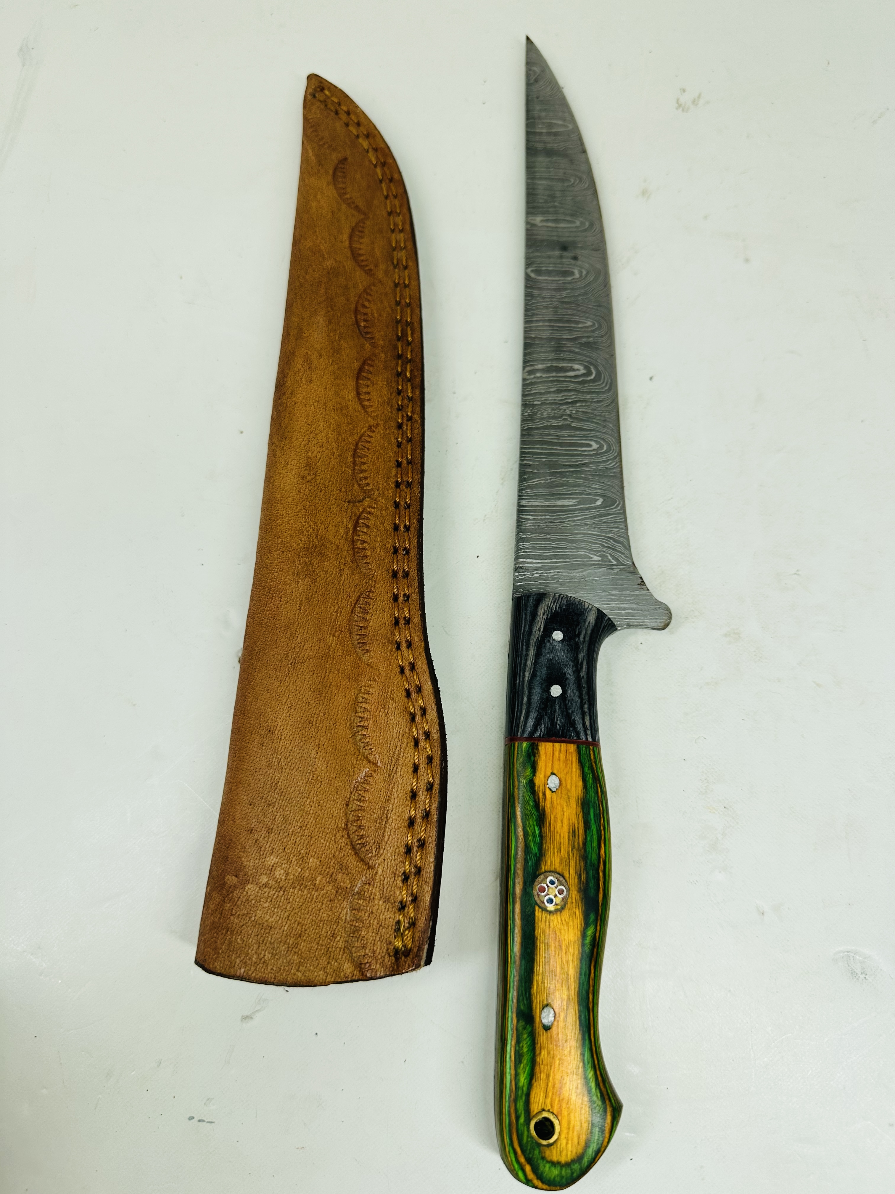 MODERN DAMASCUS STEEL HUNTING KNIFE