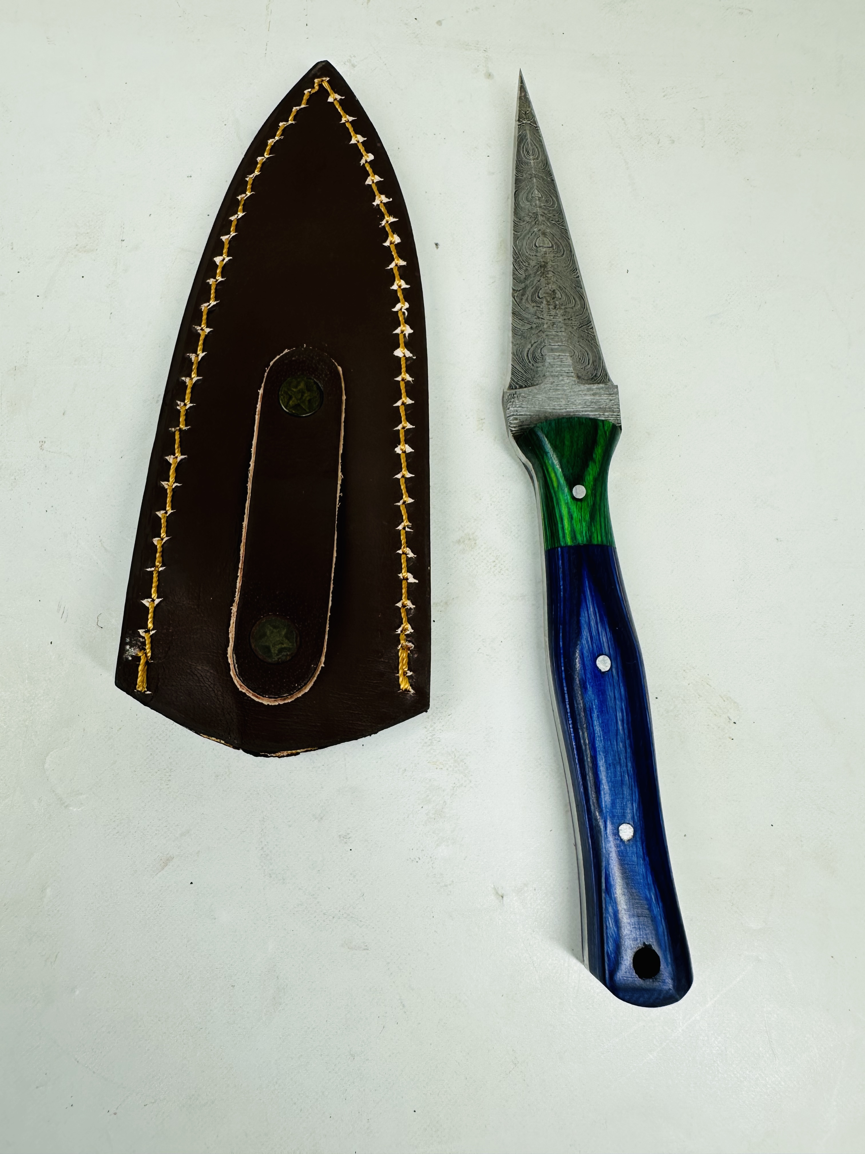 DAMASCUS STEEL BOOT KNIFE, MODERN