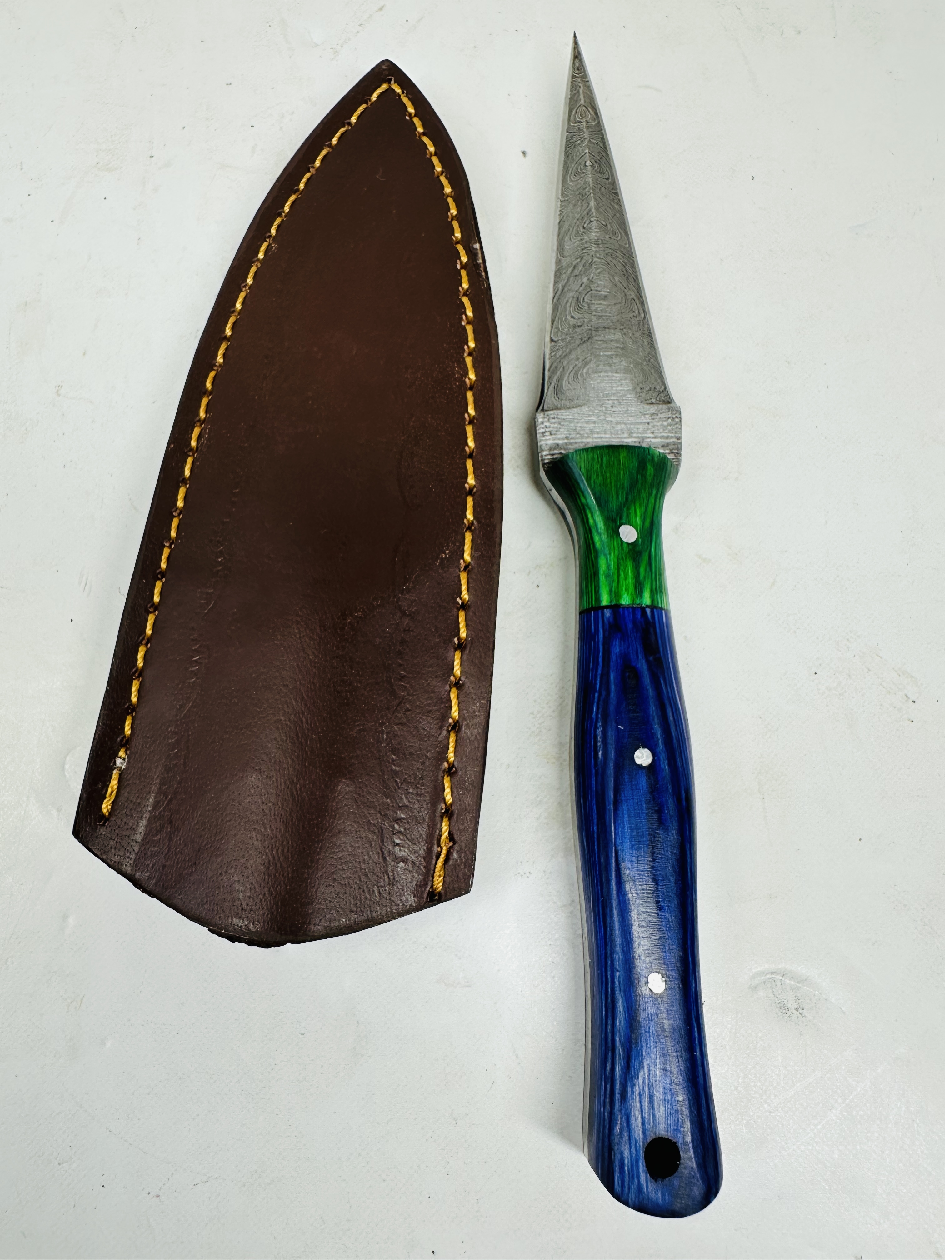 DAMASCUS STEEL BOOT KNIFE, MODERN