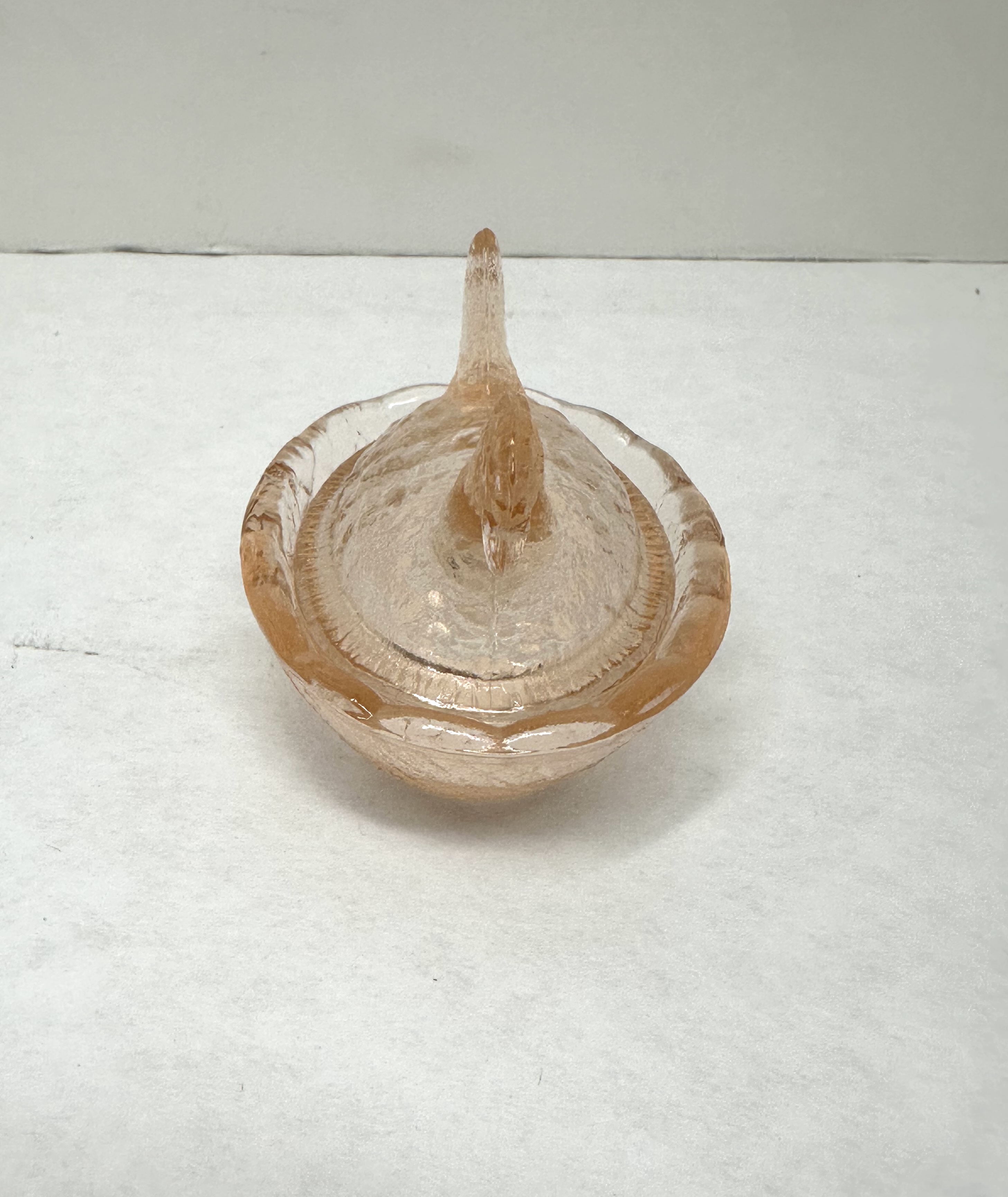 PINK PRESSED GLASS HEN ON NEST