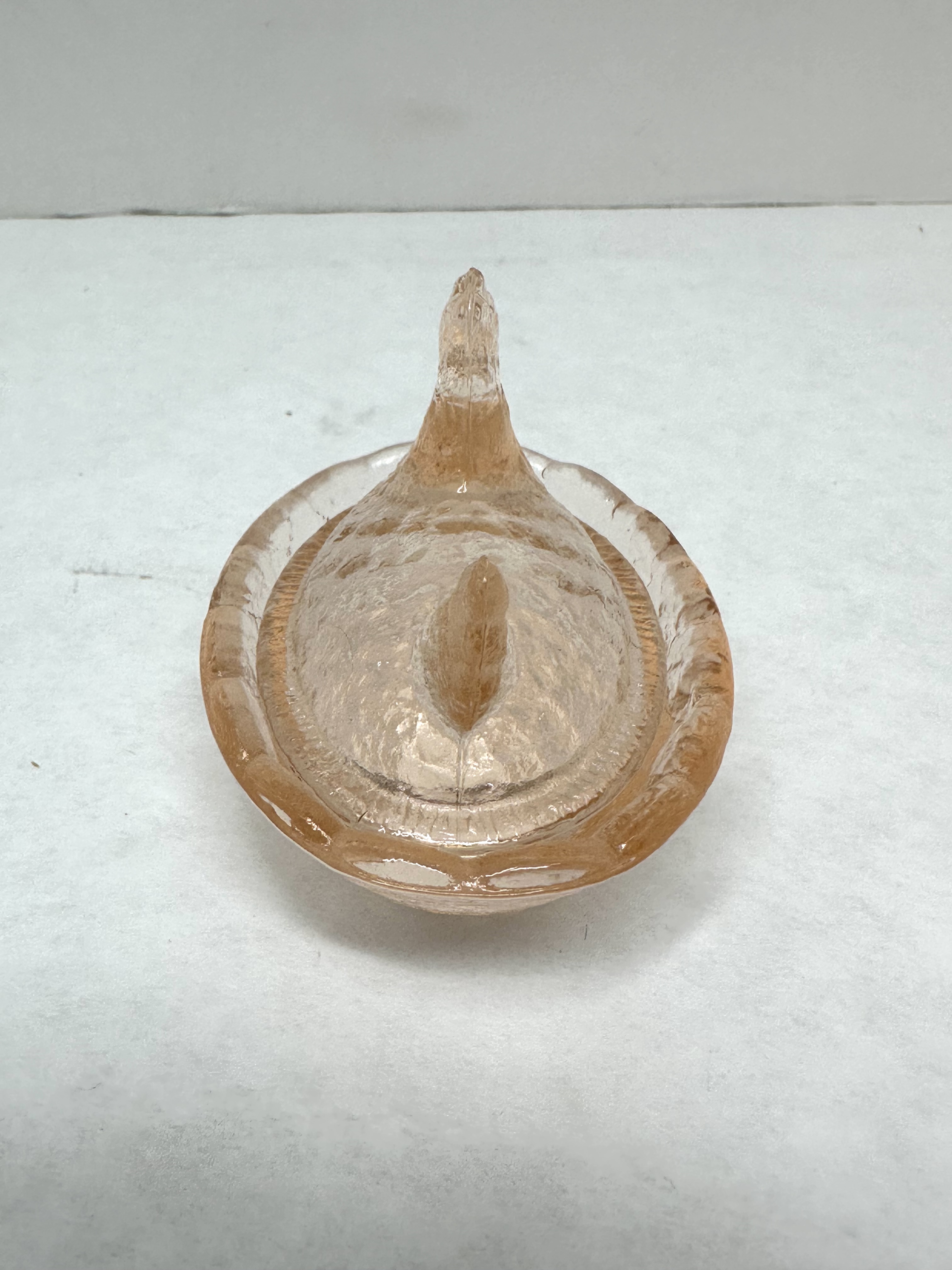 PINK PRESSED GLASS HEN ON NEST