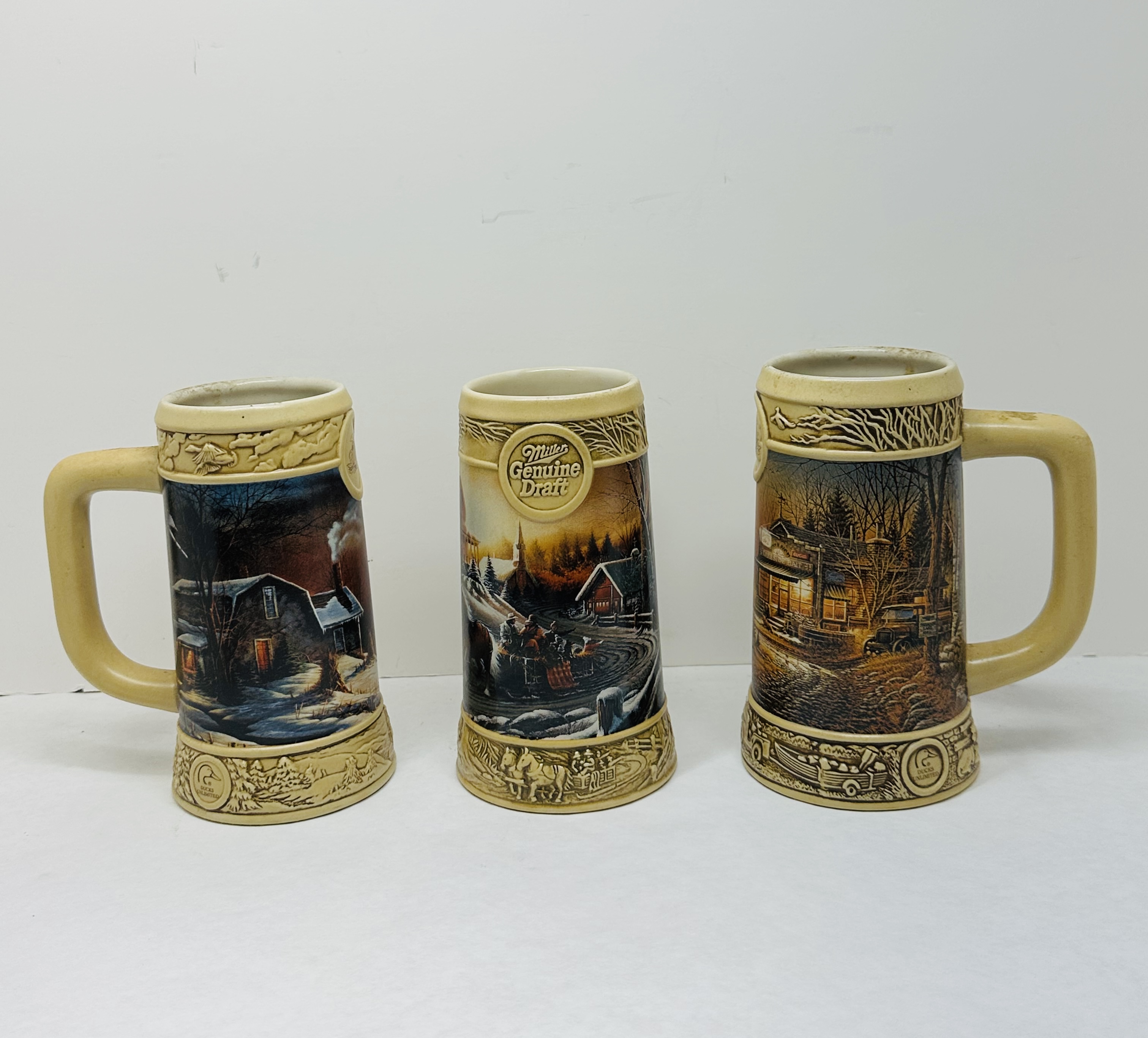 MILLER TERRY REDLIN CERAMIC STEINS 1990S