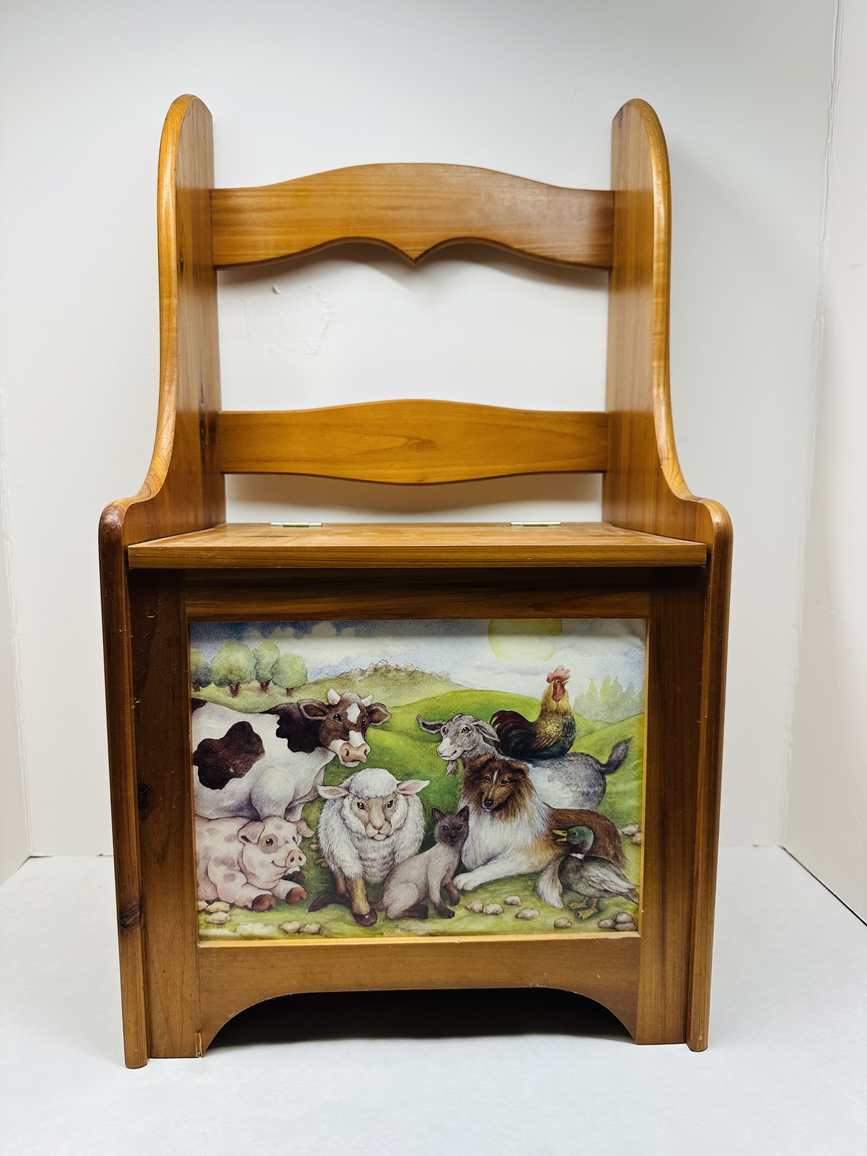 COLLECTIONS ETC. PINE STORAGE BENCH, CONTEMPORARY