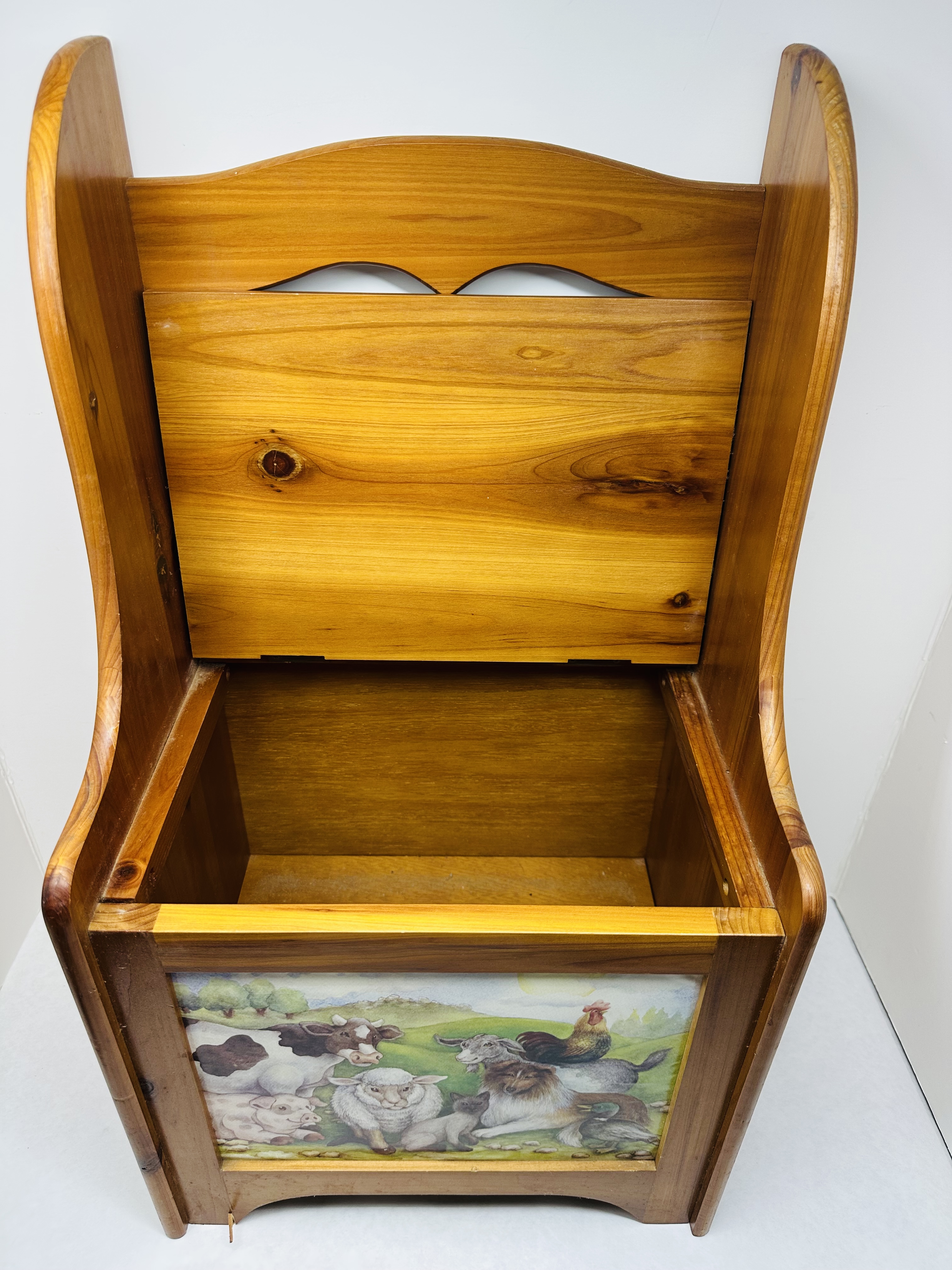 COLLECTIONS ETC. PINE STORAGE BENCH, CONTEMPORARY
