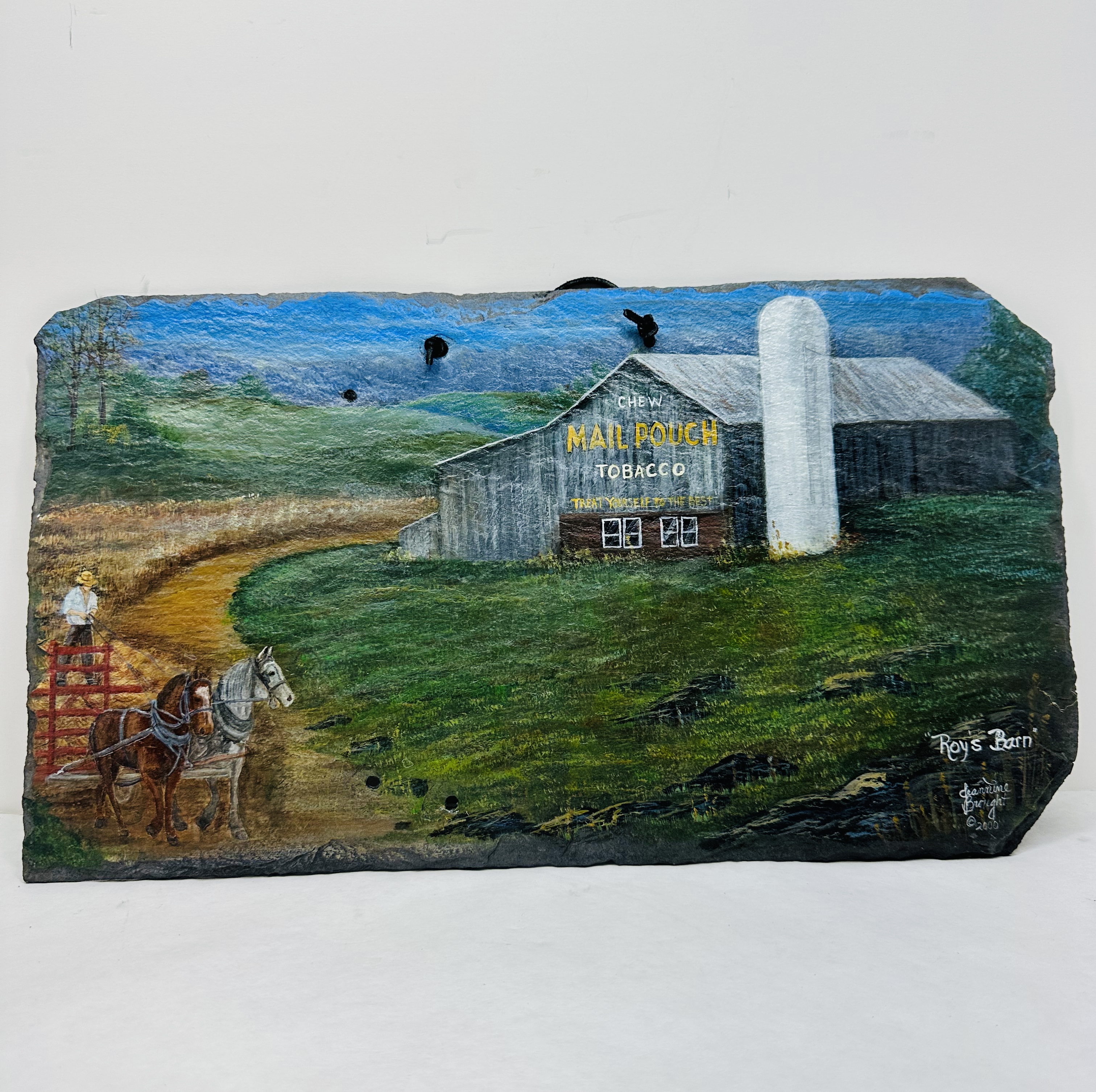 JEANNINE BROUGHTON, SLATE FOLK ART PAINTING, 2000
