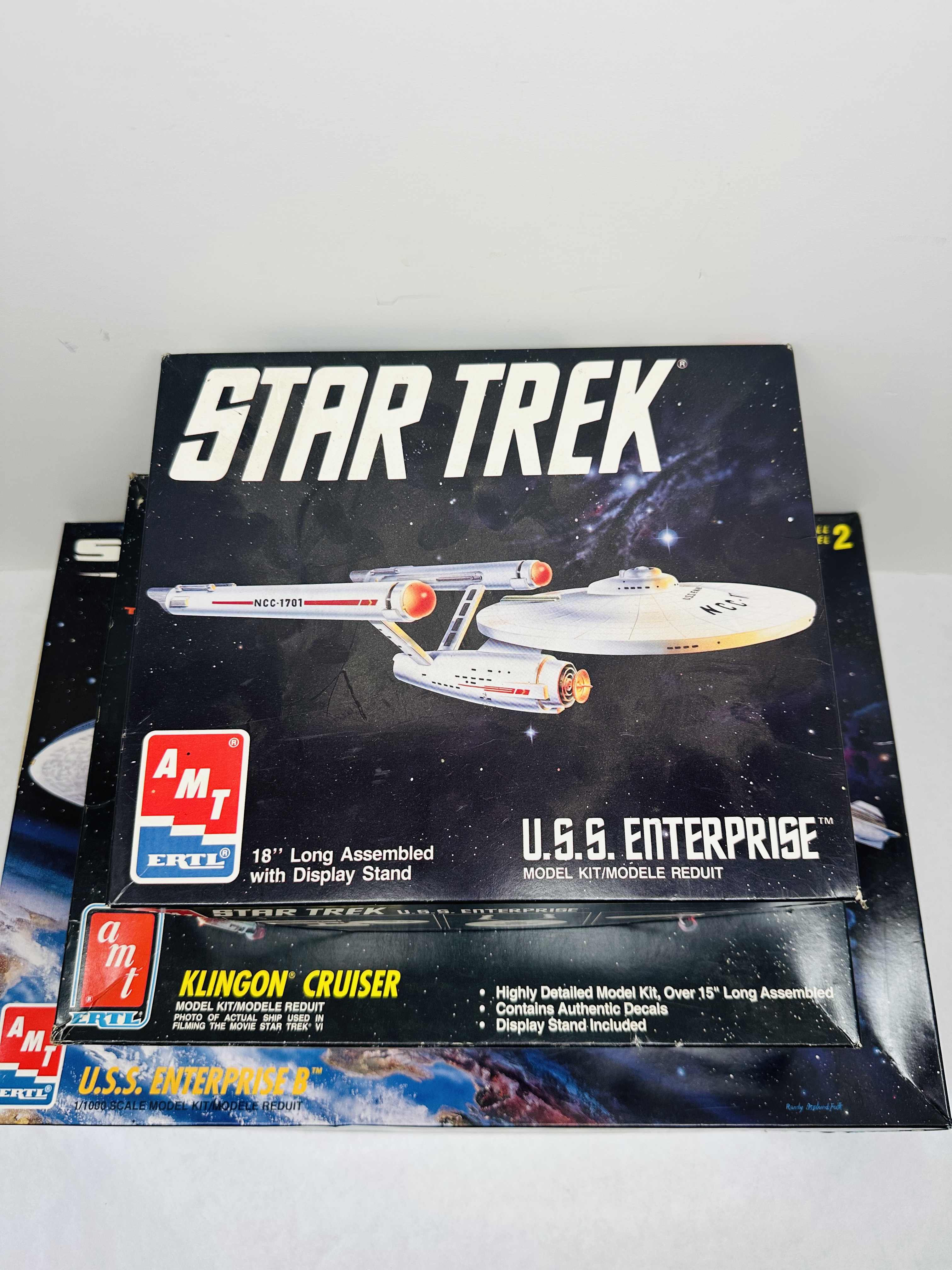 AMT/ERTL THREE STAR TREK MODEL KITS, 1990S