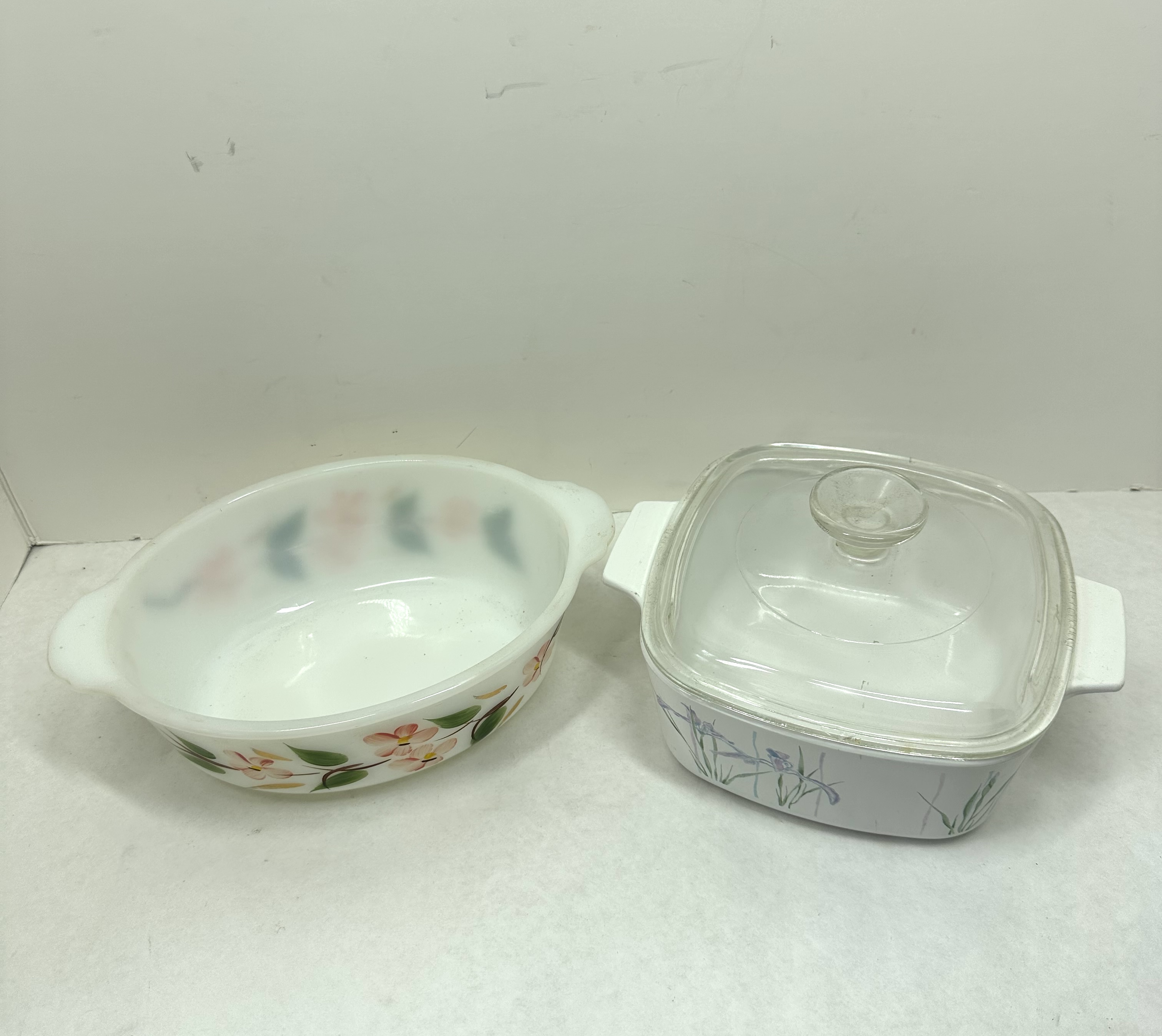 TWO FIRE-KING AND CORNING WARE CASSEROLES, 20TH CENTURY