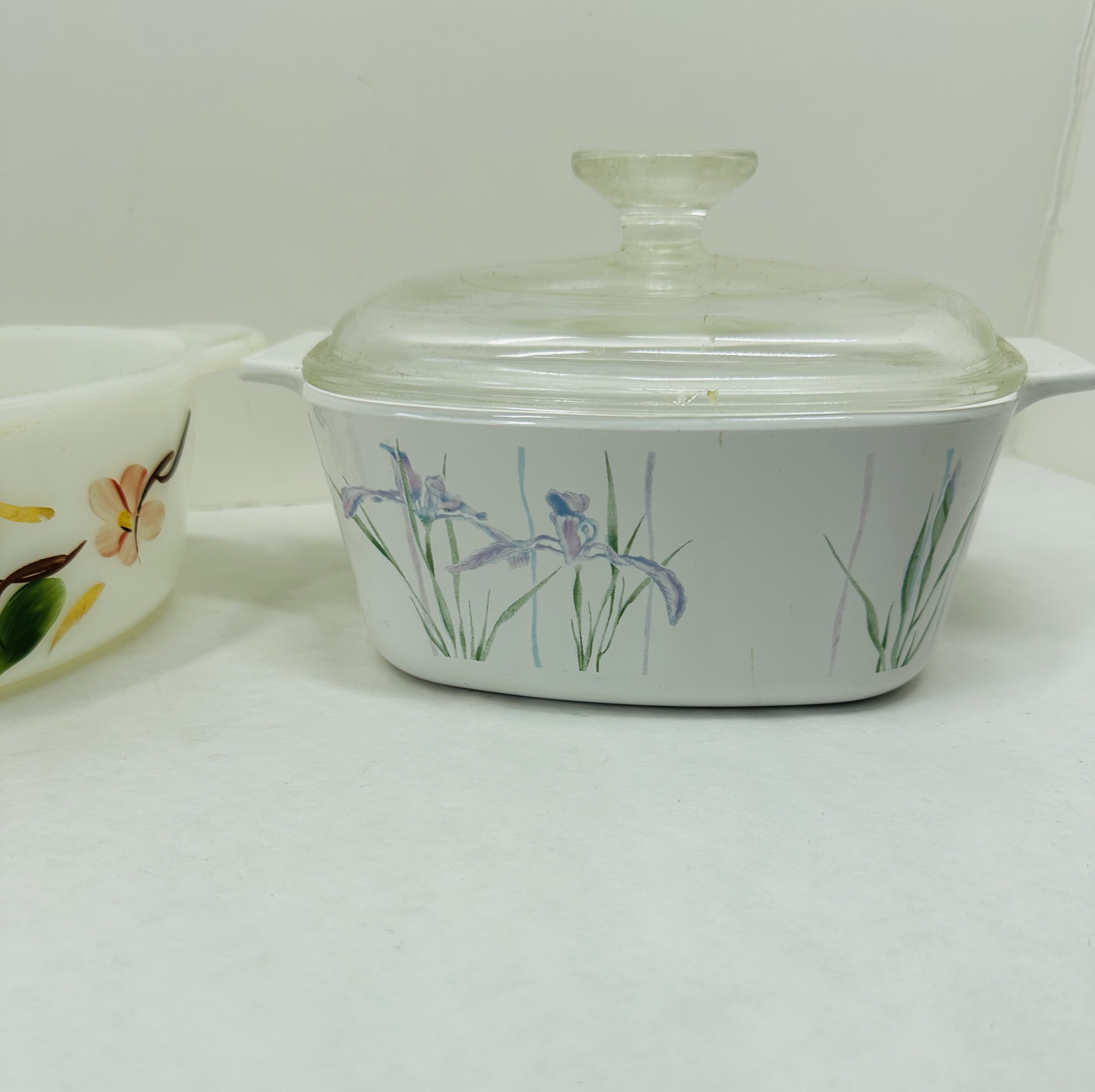 TWO FIRE-KING AND CORNING WARE CASSEROLES, 20TH CENTURY