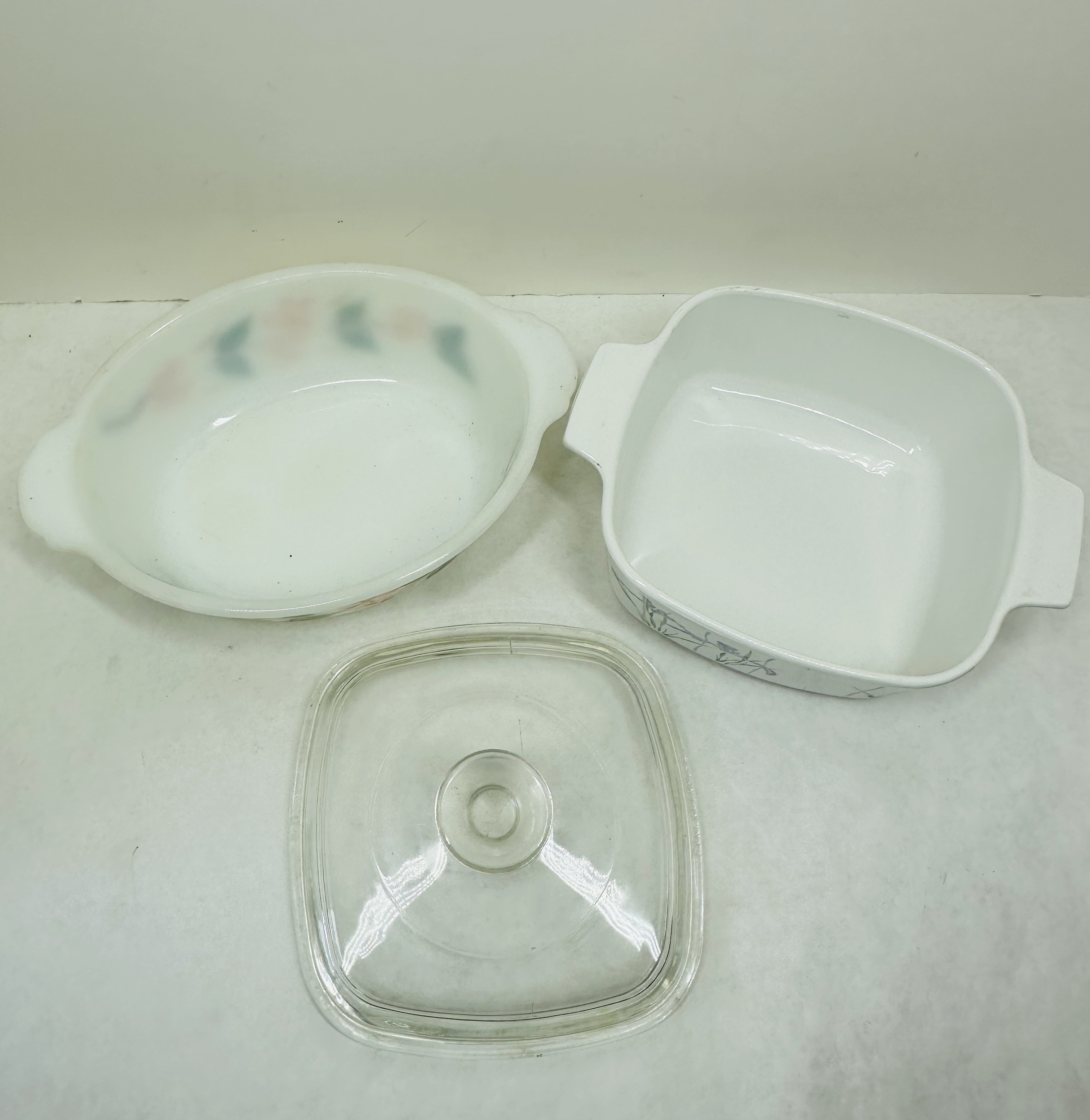 TWO FIRE-KING AND CORNING WARE CASSEROLES, 20TH CENTURY