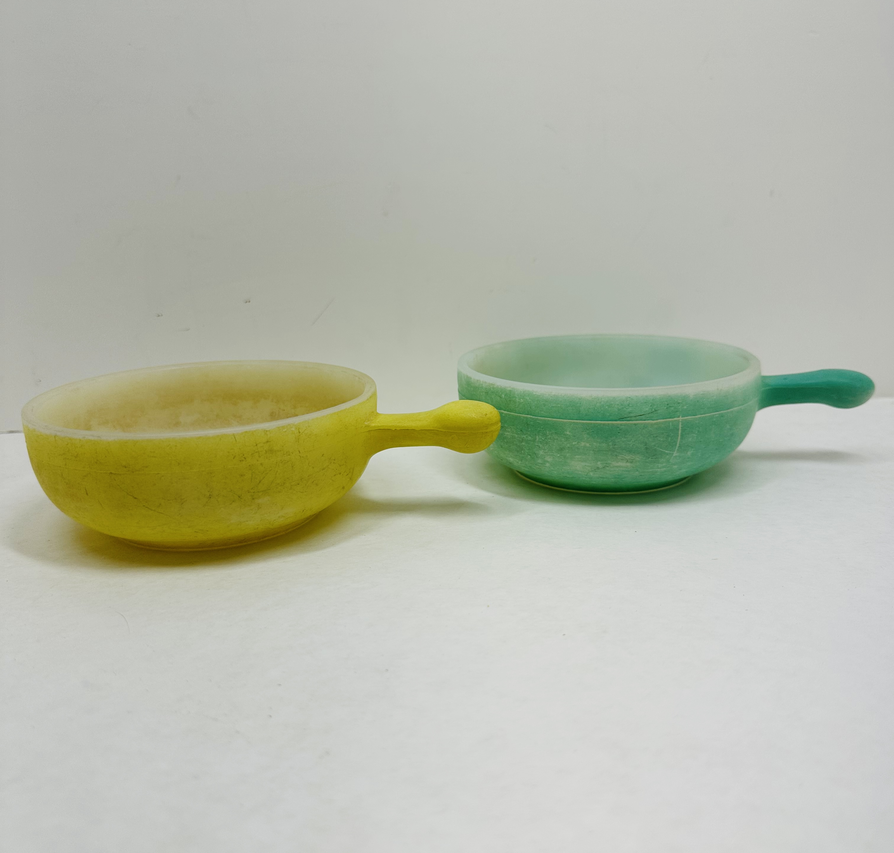 GLASBAKE MILK GLASS BOWLS, MID-CENTURY