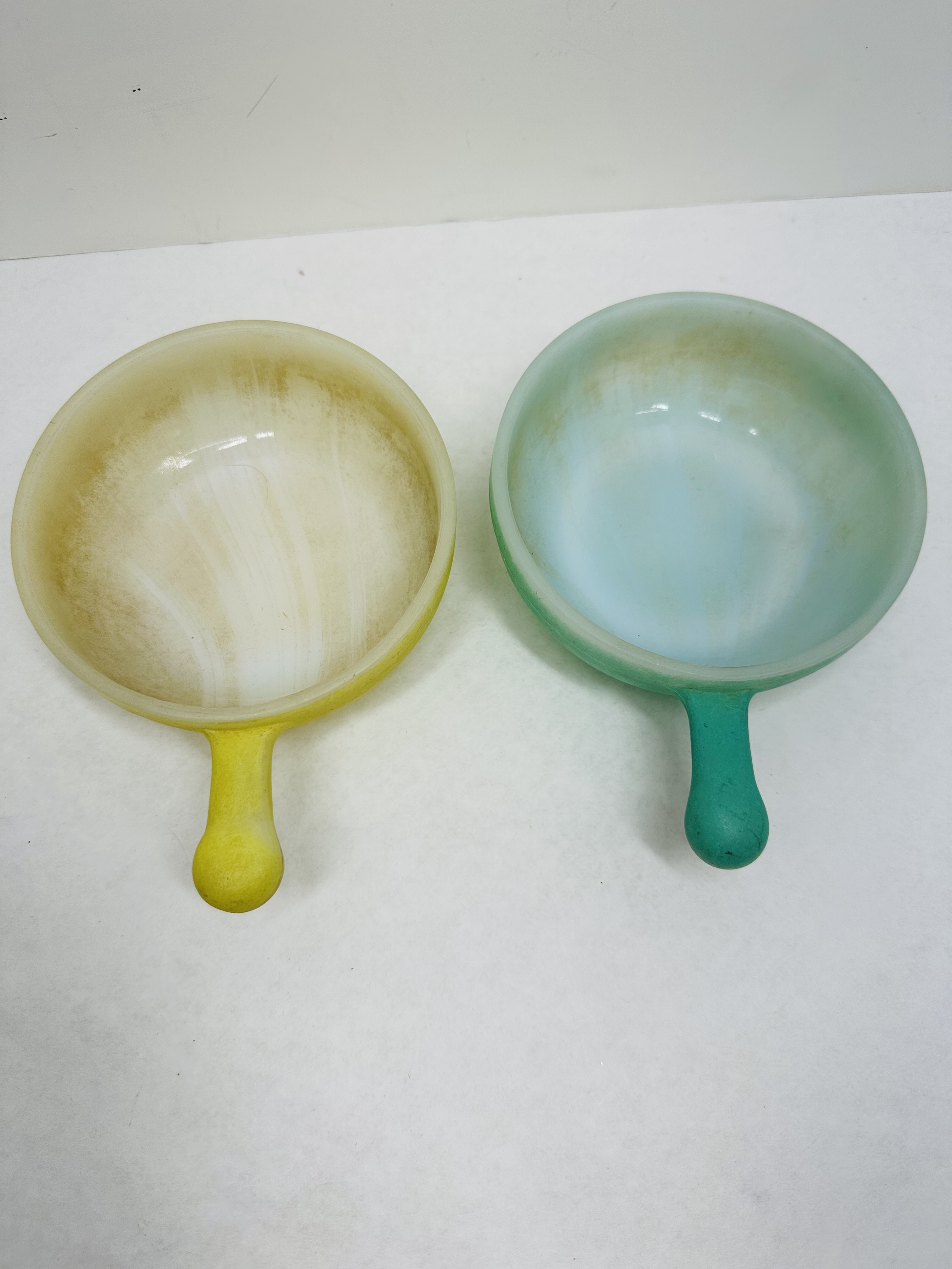 GLASBAKE MILK GLASS BOWLS, MID-CENTURY