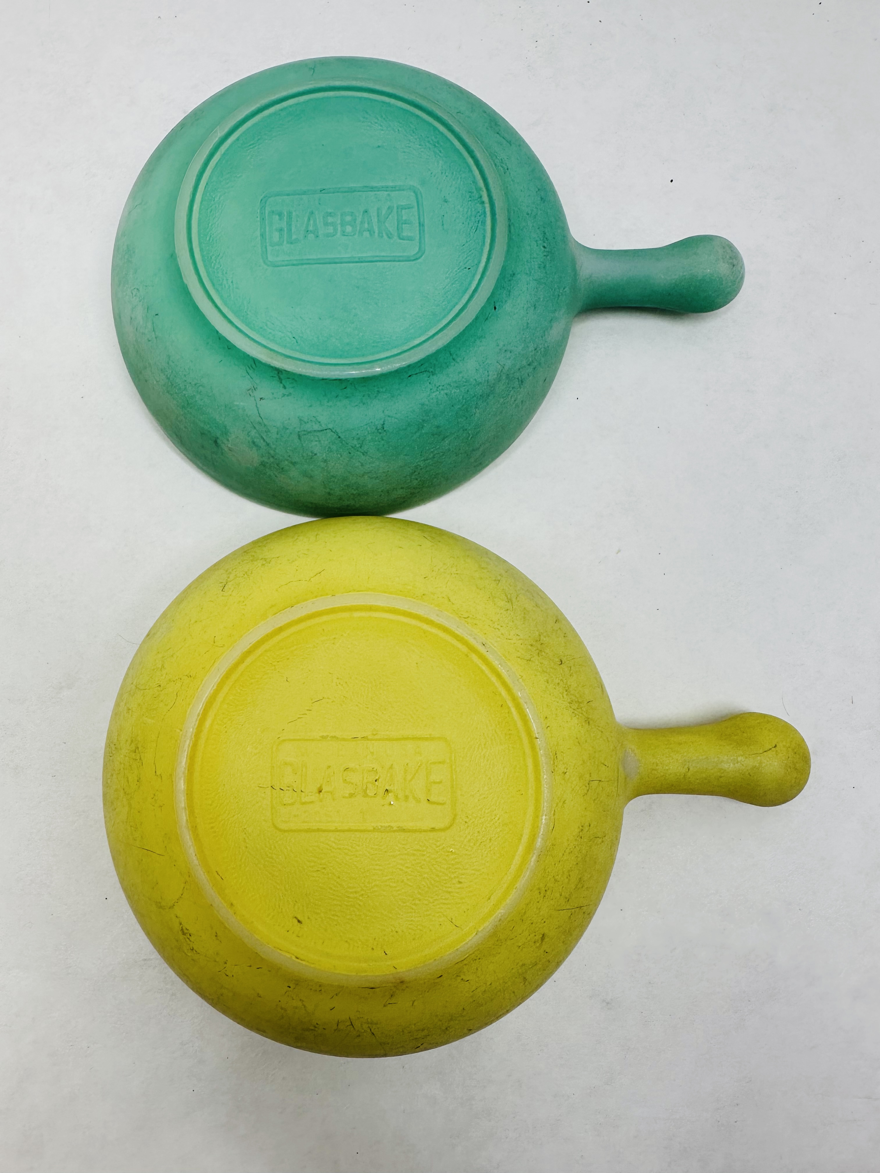 GLASBAKE MILK GLASS BOWLS, MID-CENTURY
