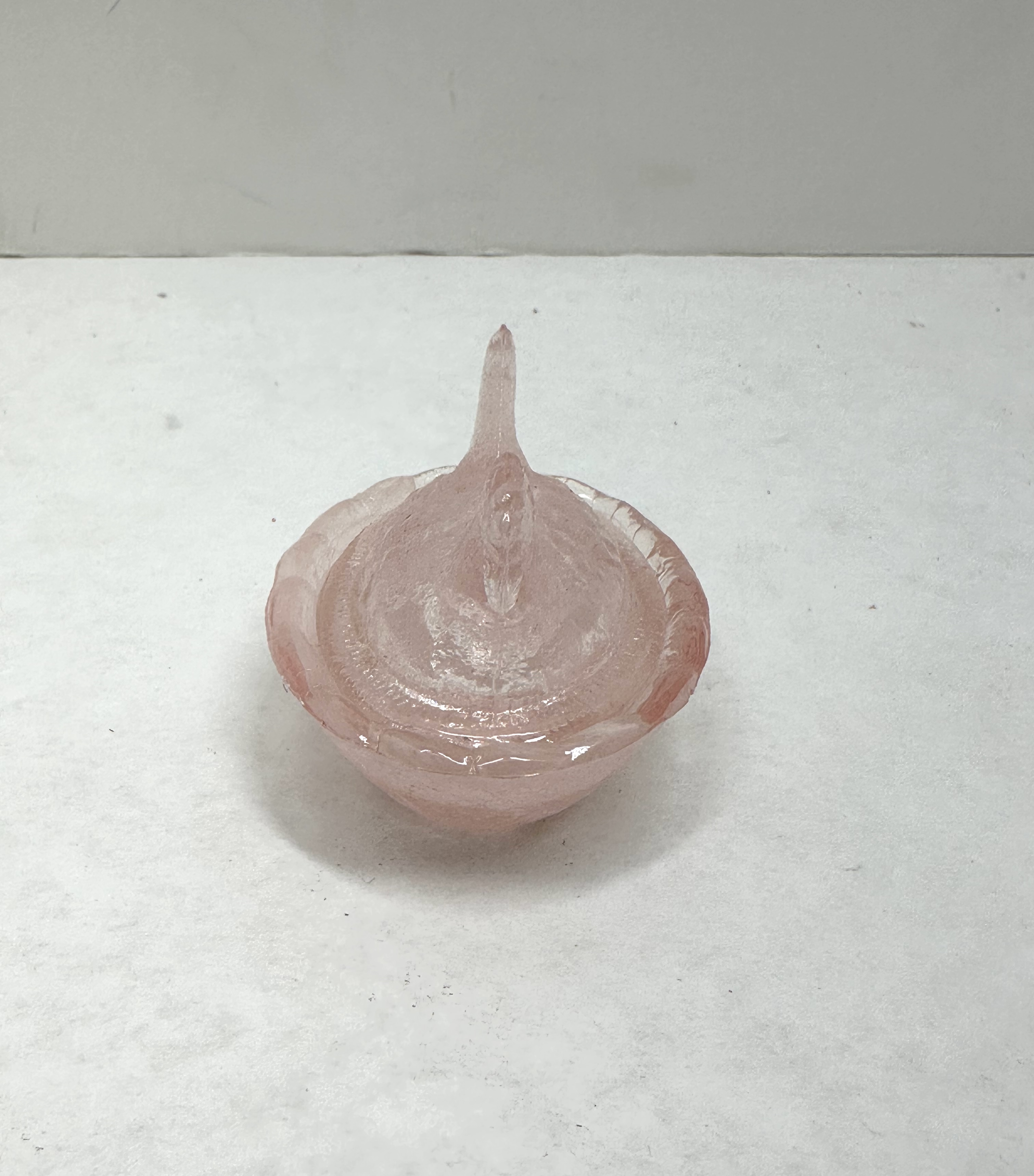 PINK PRESSED GLASS MINI HEN ON NEST