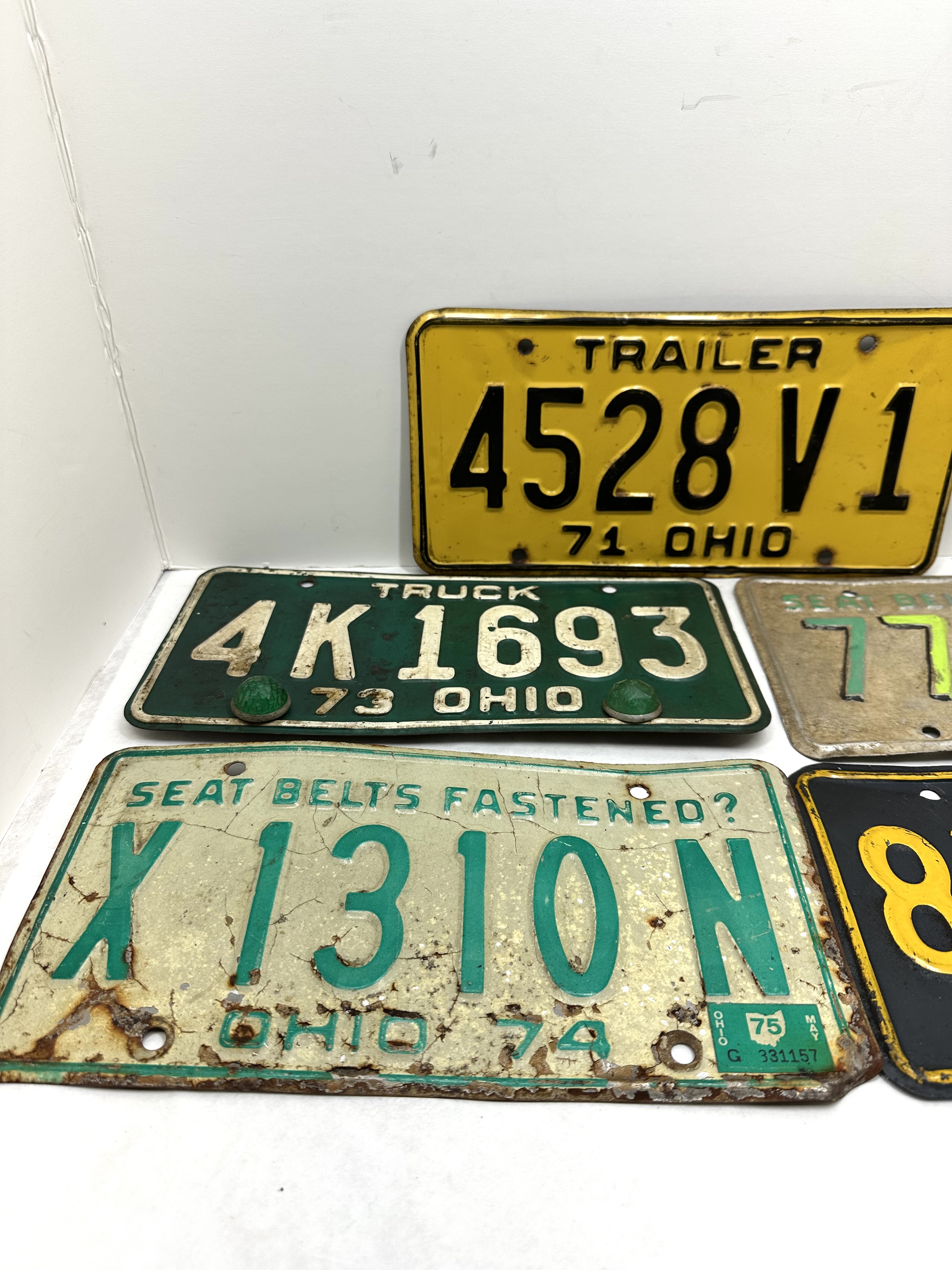 FIVE OHIO LICENSE PLATES 1971-1974