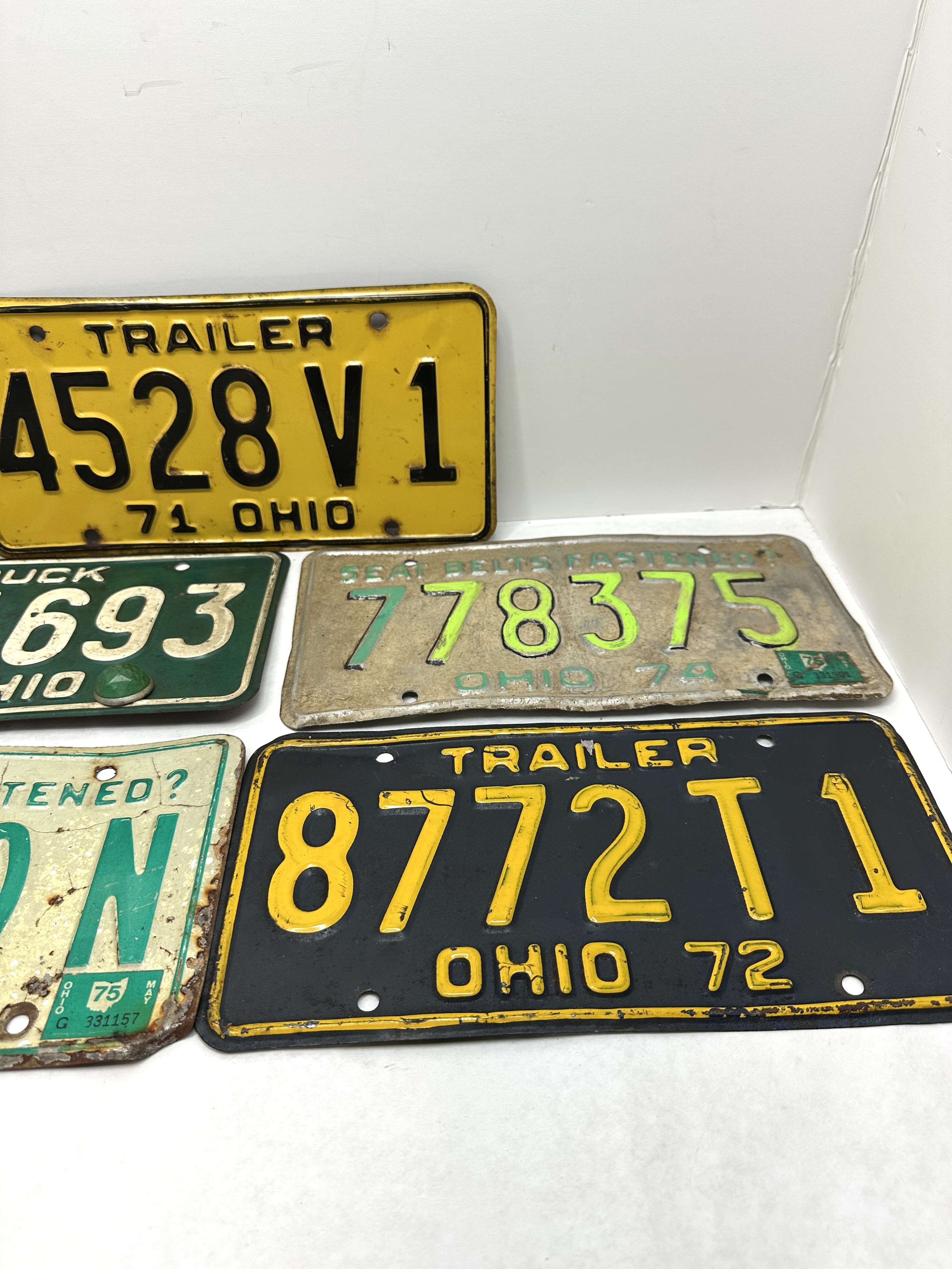 FIVE OHIO LICENSE PLATES 1971-1974