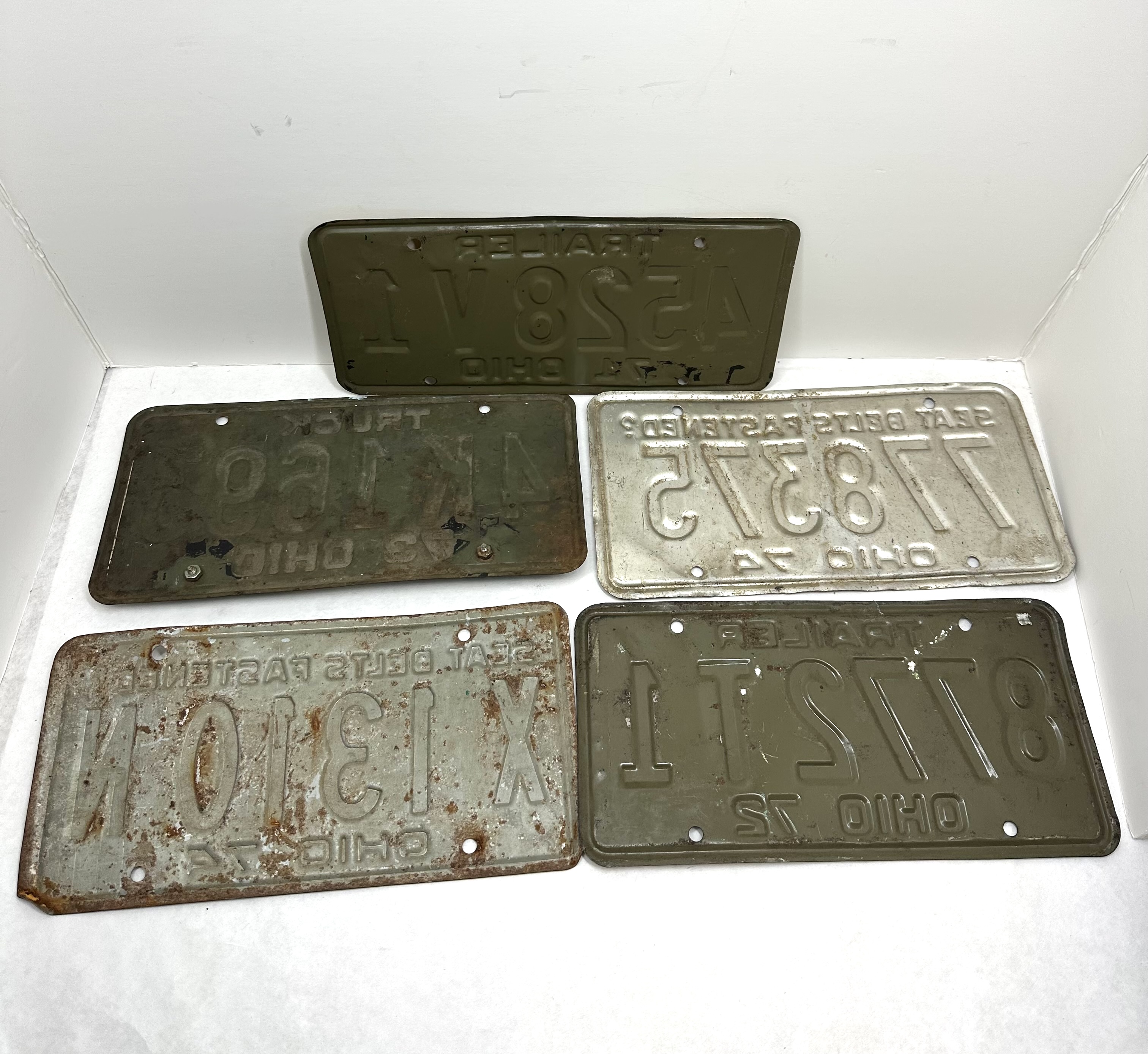 FIVE OHIO LICENSE PLATES 1971-1974
