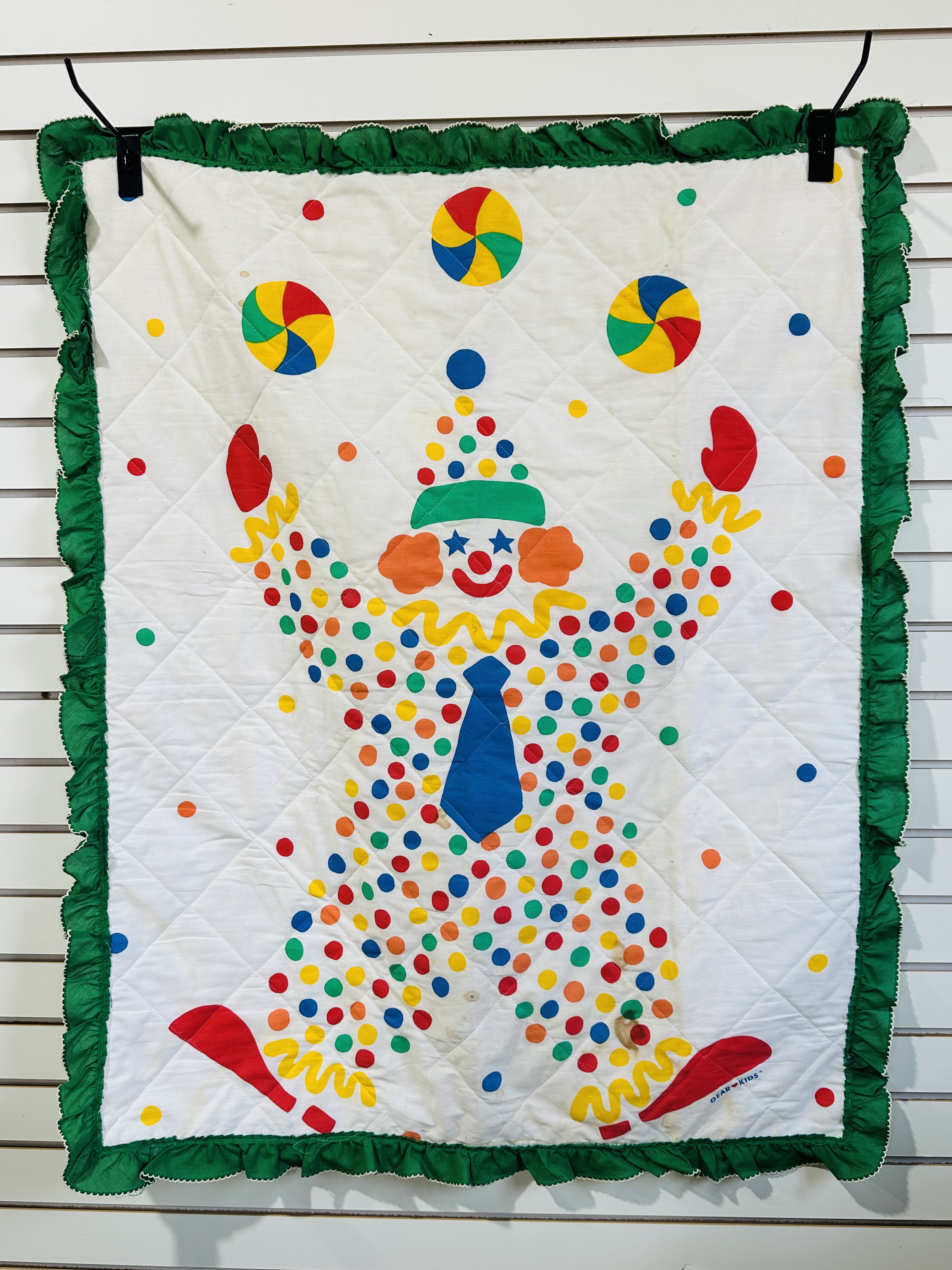 GEAR KIDS CLOWN QUILT AND TOY, 1980S