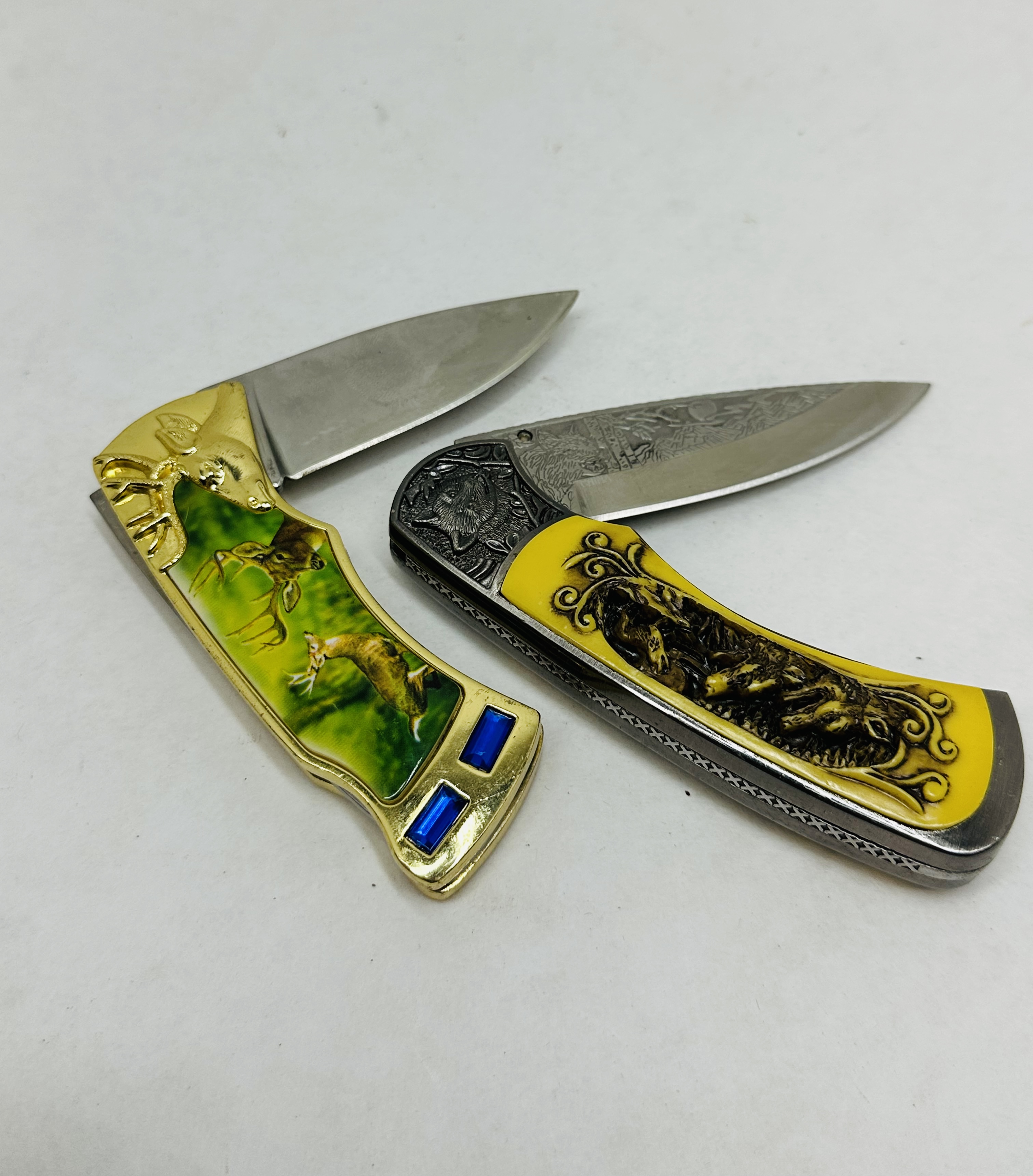 TWO STAINLESS STEEL WILDLIFE KNIVES