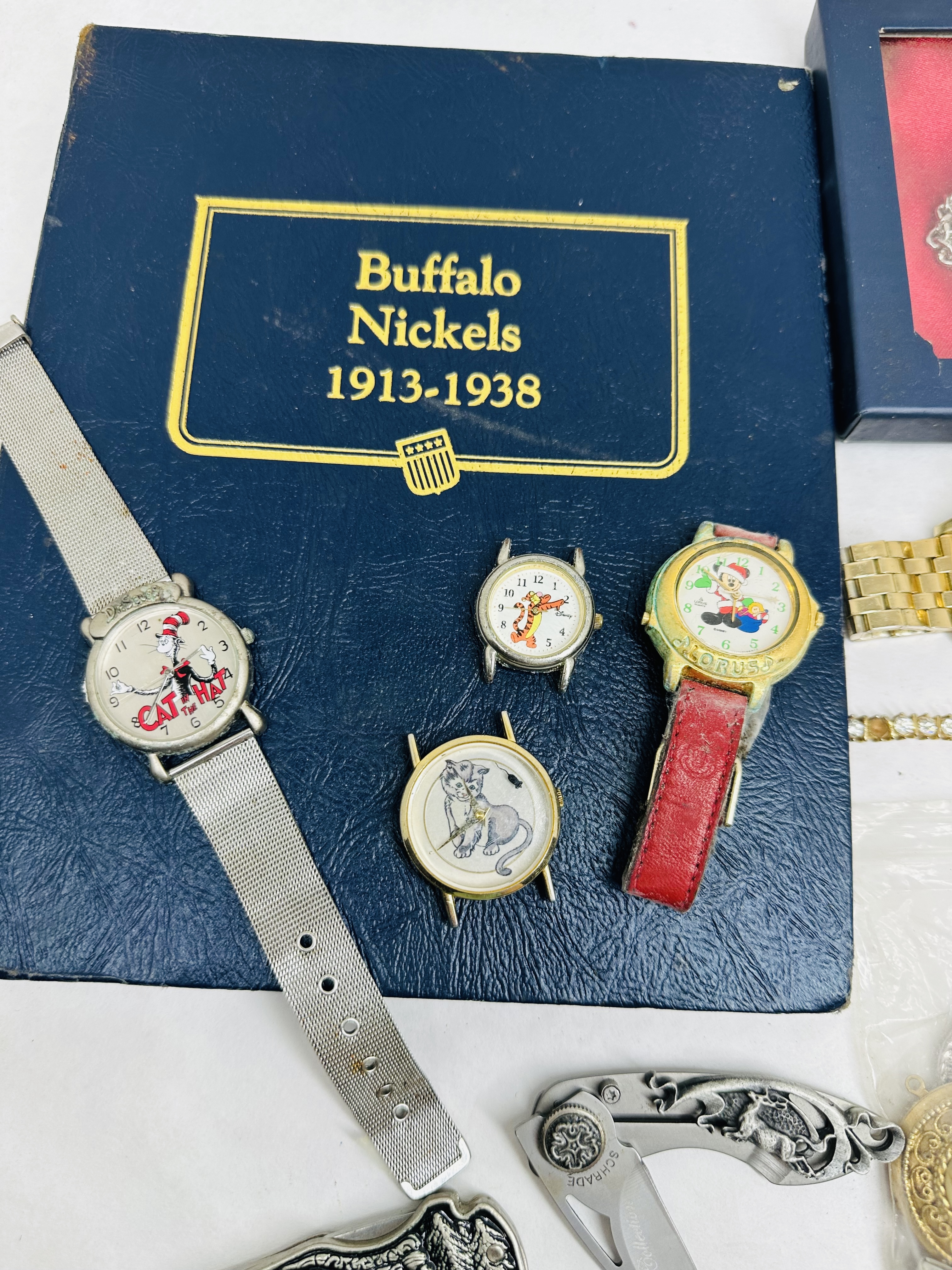 VARIOUS WATCHES, KNIVES, AND JEWELRY