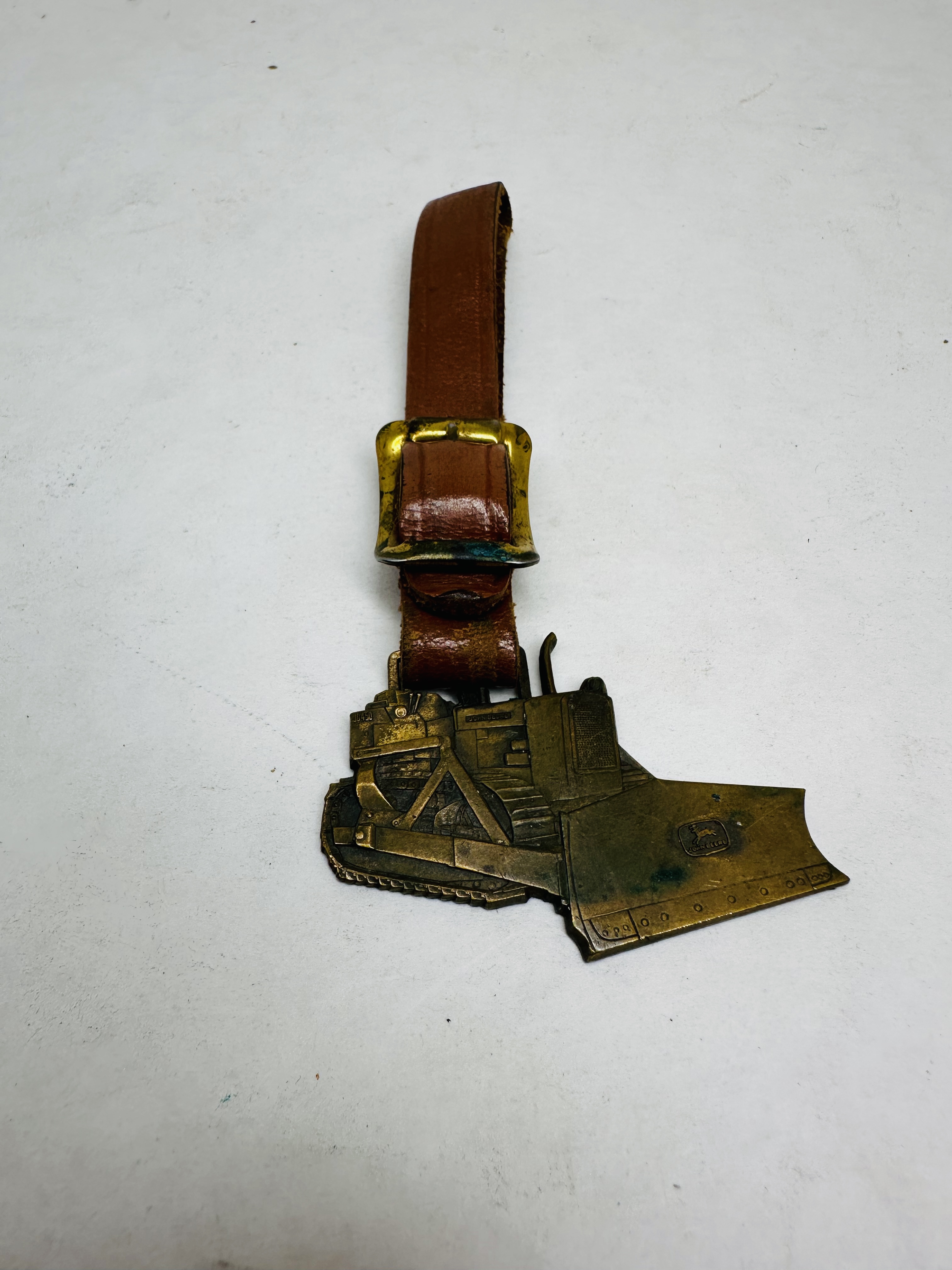 JOHN DEERE JD450 METAL WATCH FOB, 1960S