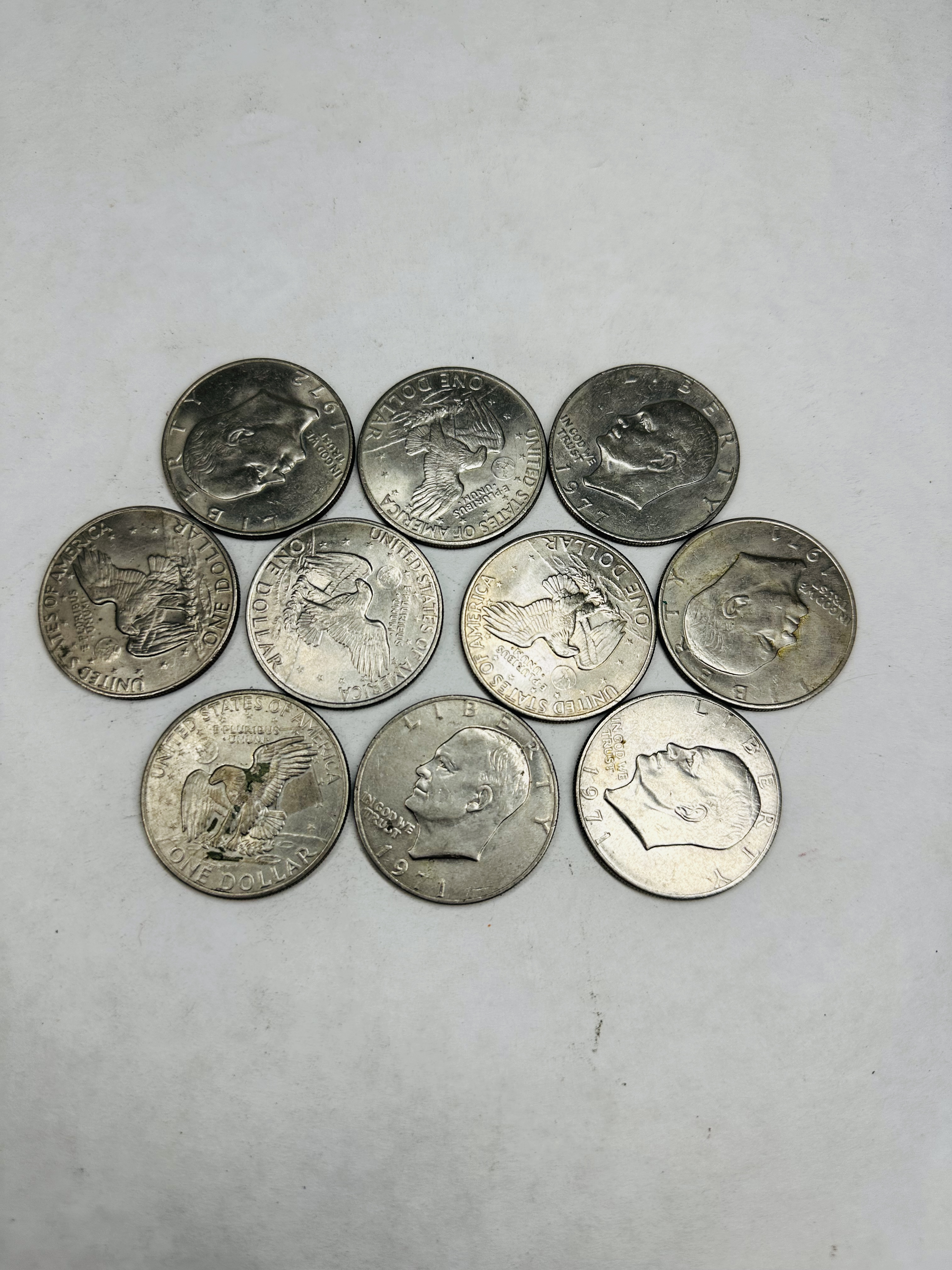 US MINT CLAD EISENHOWER DOLLARS 1971-1977