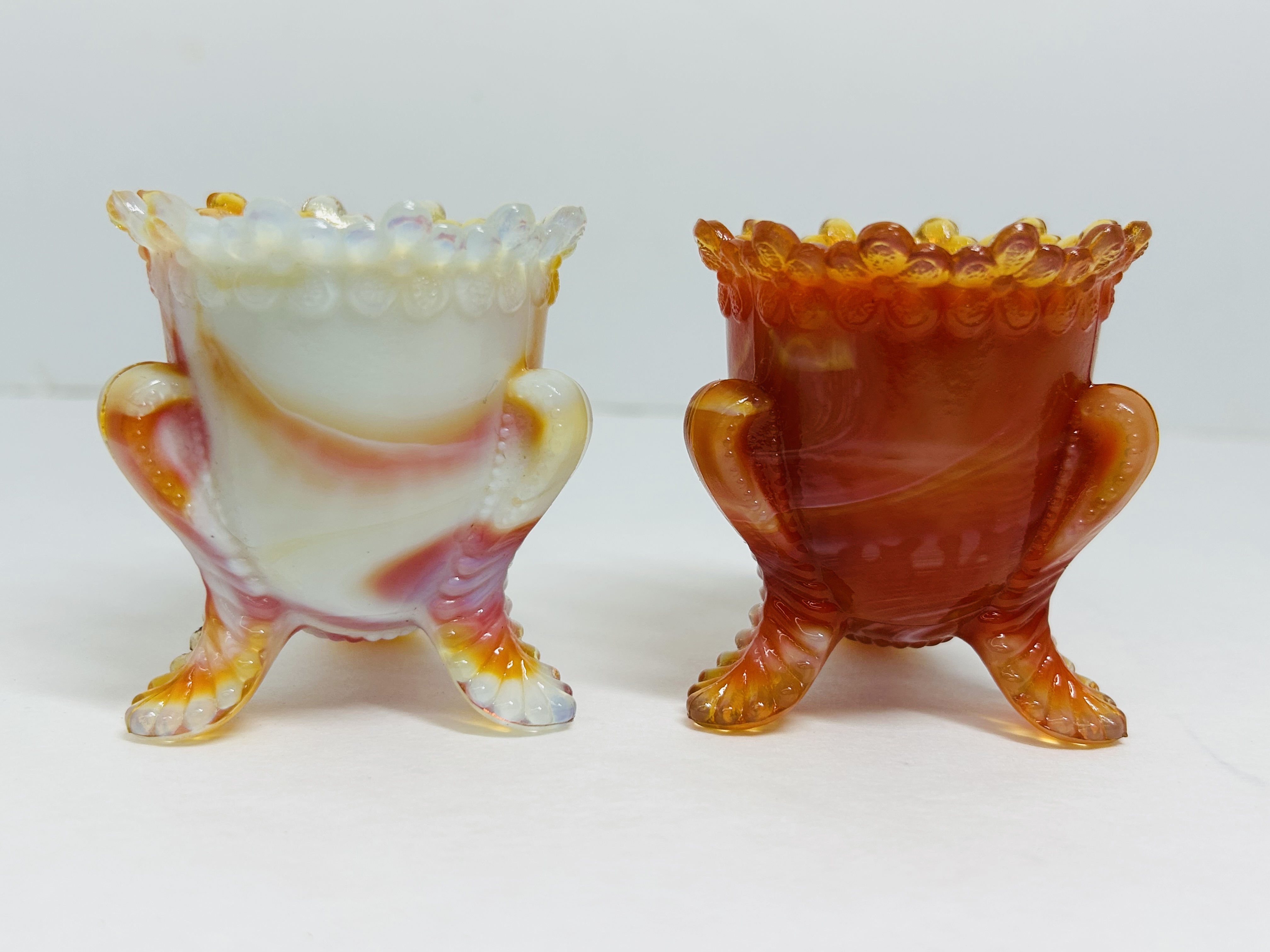 Degenhart Slag Glass Holders, C. 1970