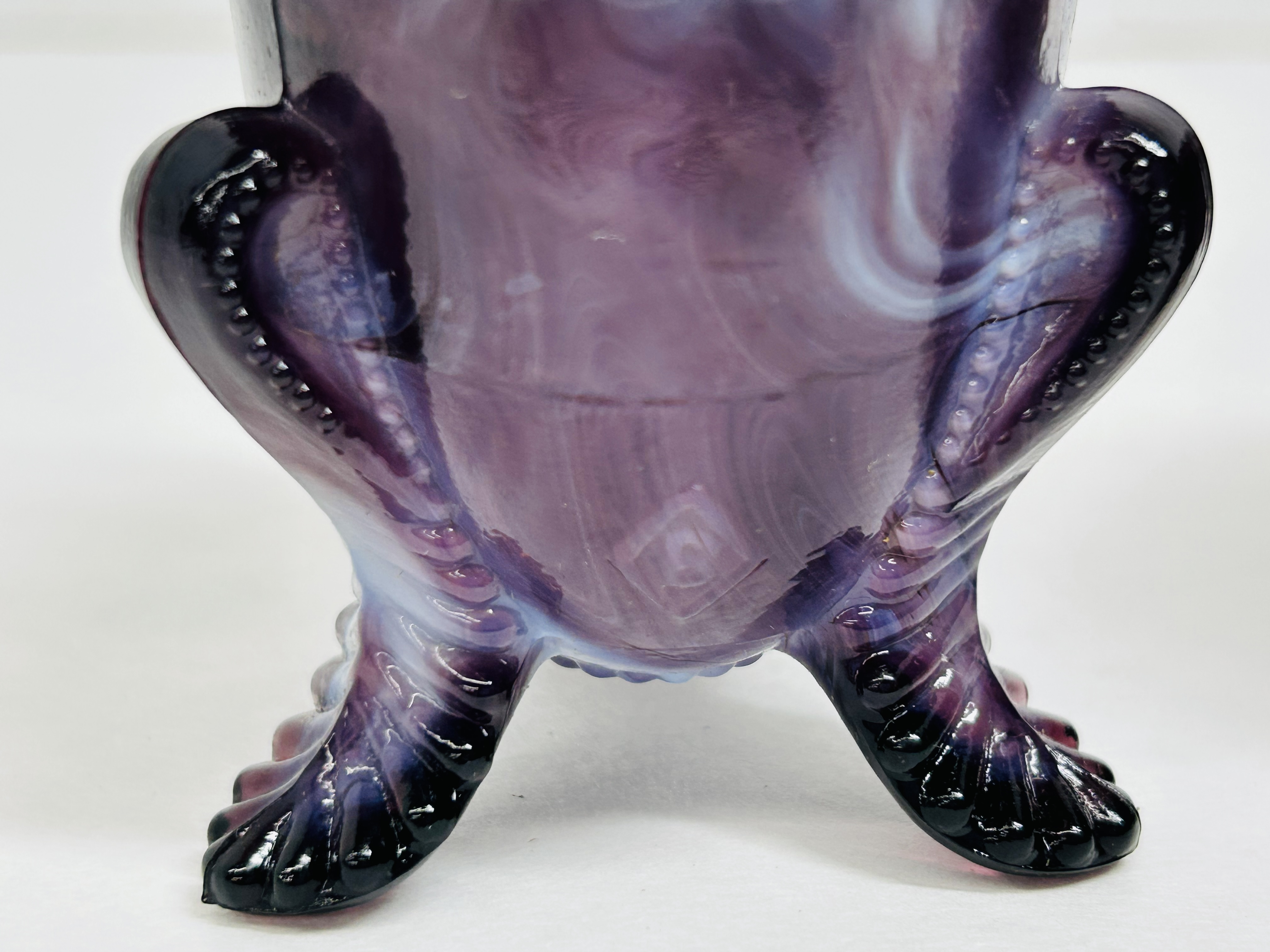 BOYD/DEGENHART PURPLE SLAG GLASS TOOTHPICK HOLDERS