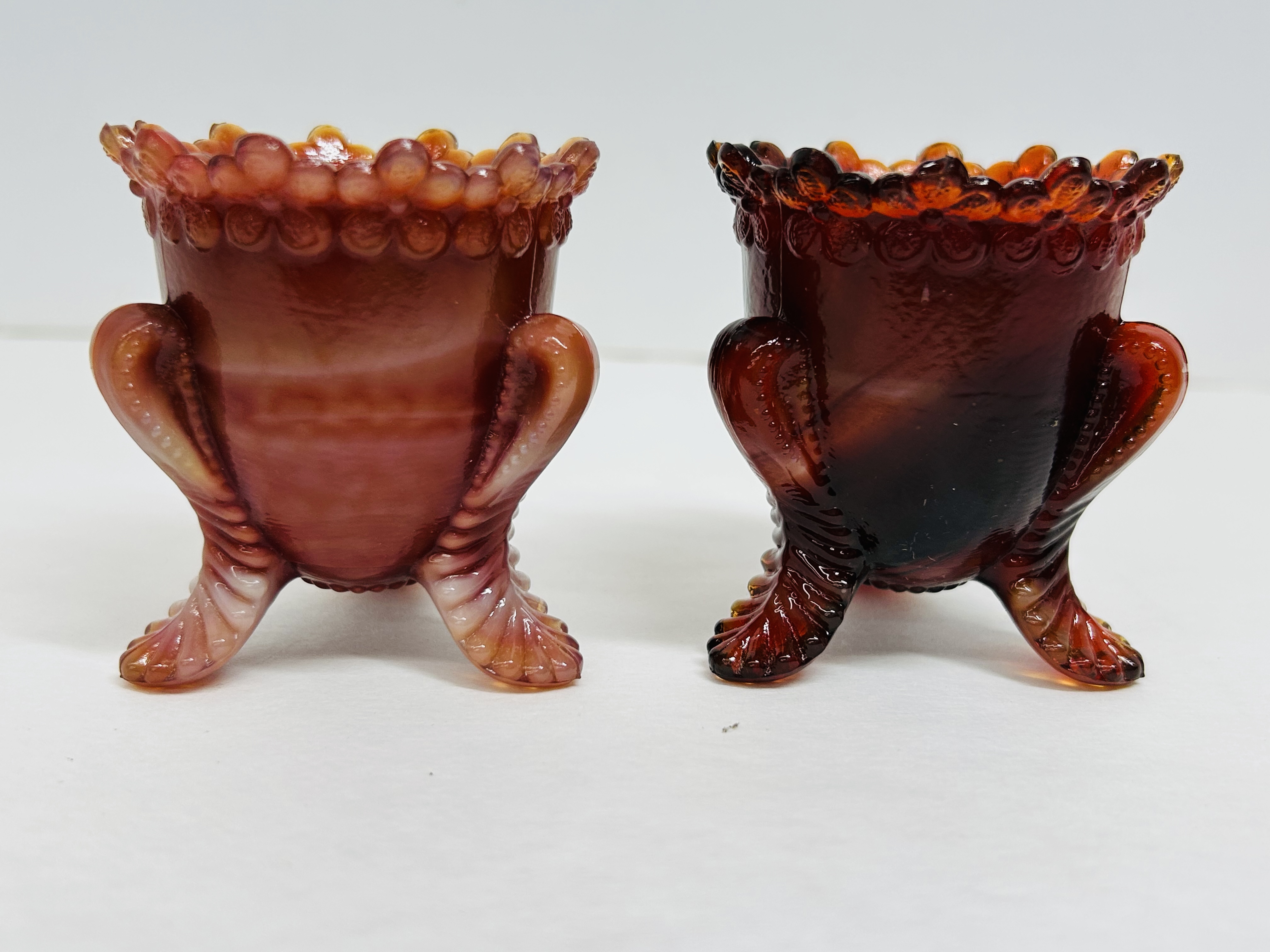 DEGENHART/BOYD RED GLASS SLAG TOOTHPICK HOLDERS