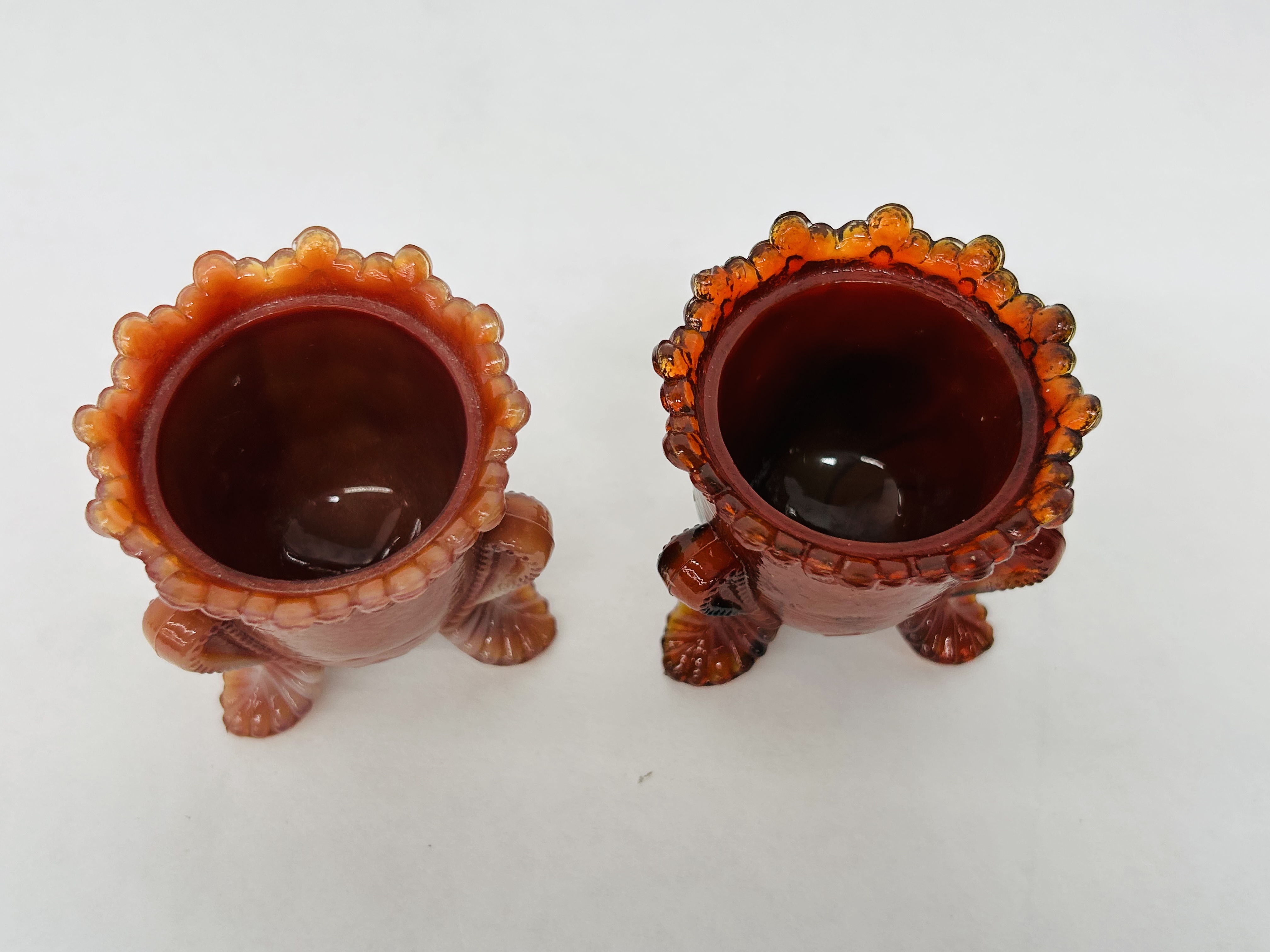 DEGENHART/BOYD RED GLASS SLAG TOOTHPICK HOLDERS