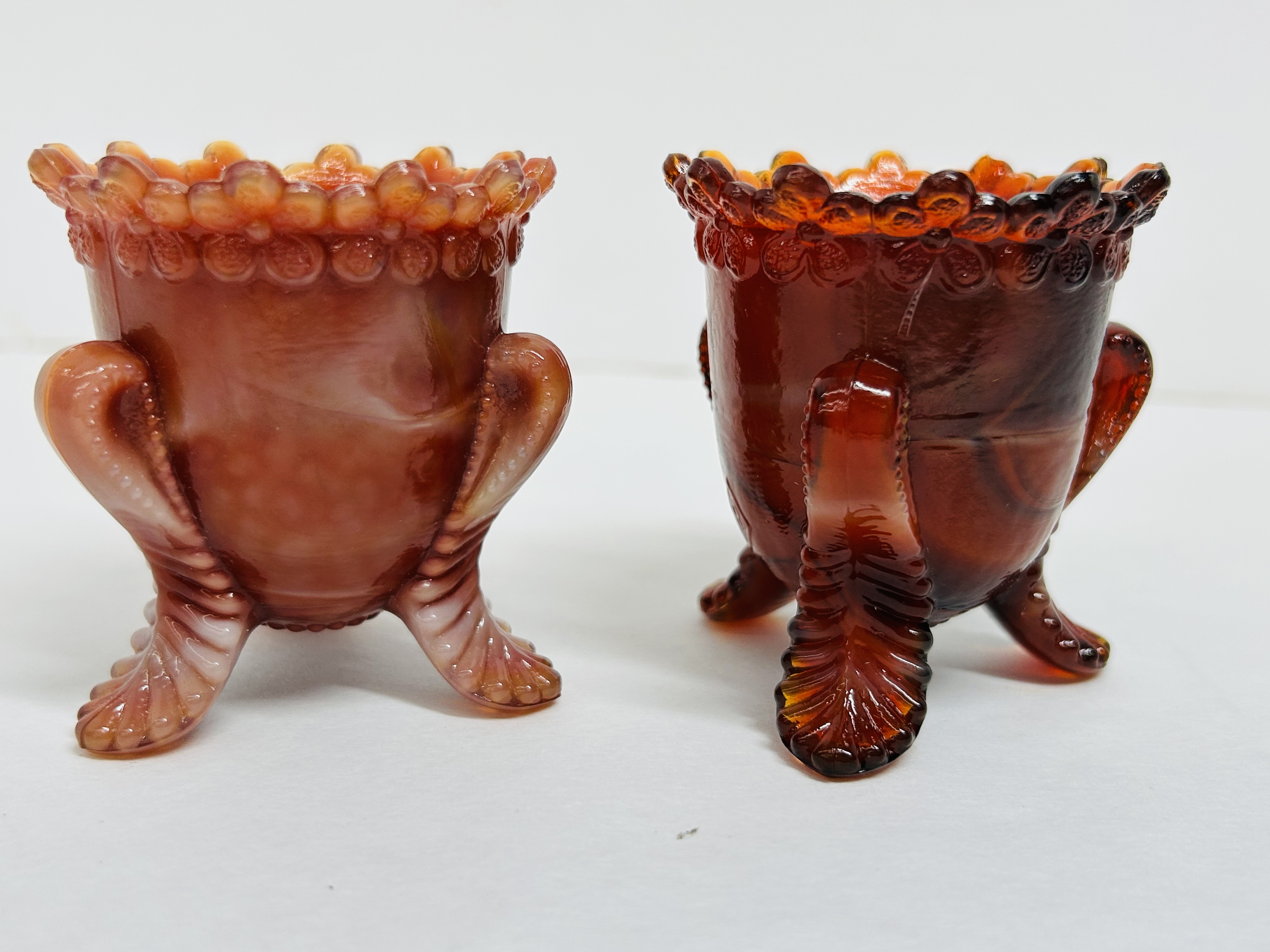 DEGENHART/BOYD RED GLASS SLAG TOOTHPICK HOLDERS