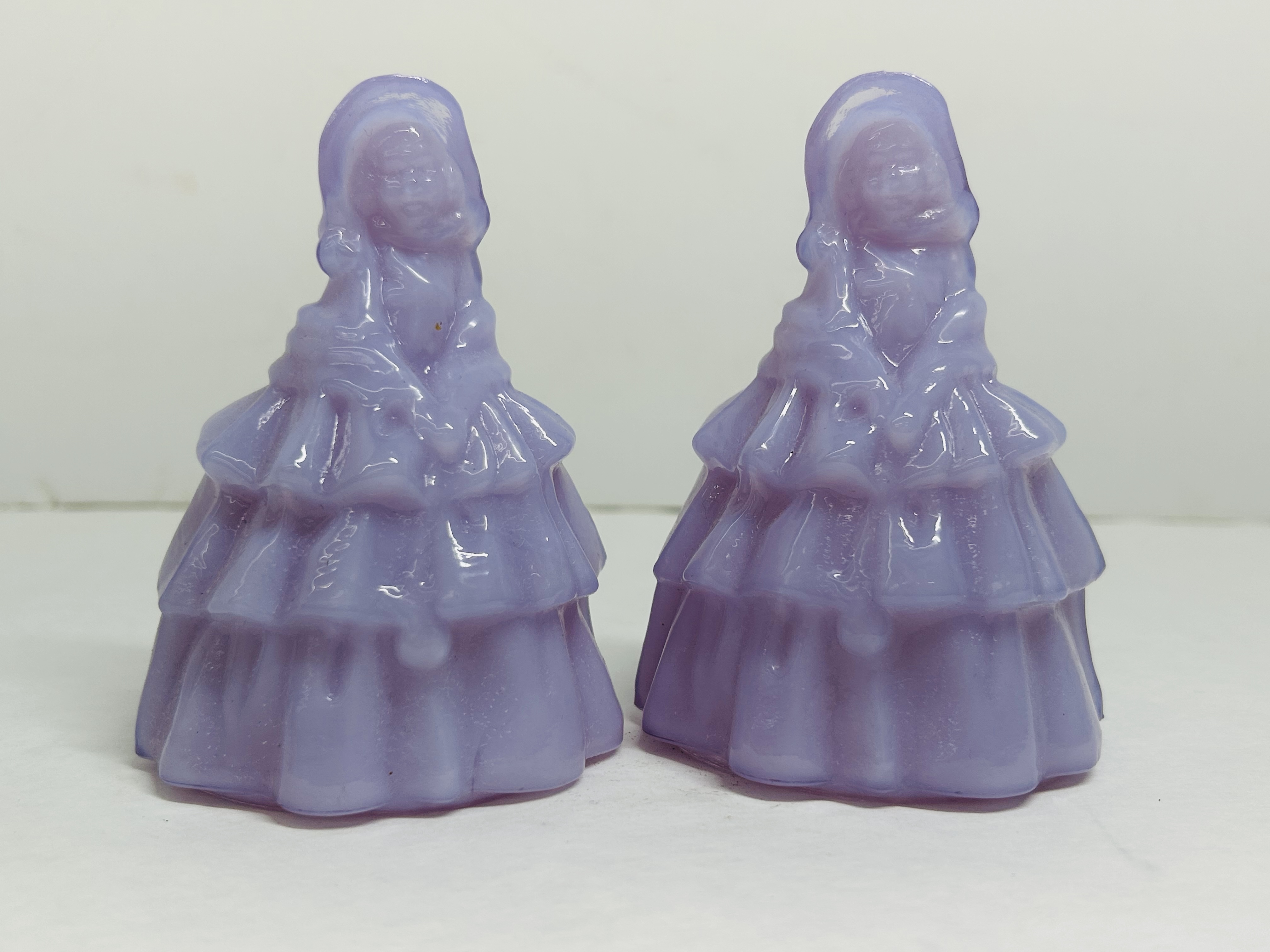 BOYD PURPLE SLAG GLASS LOUISE FIGURINES, 1983-1988