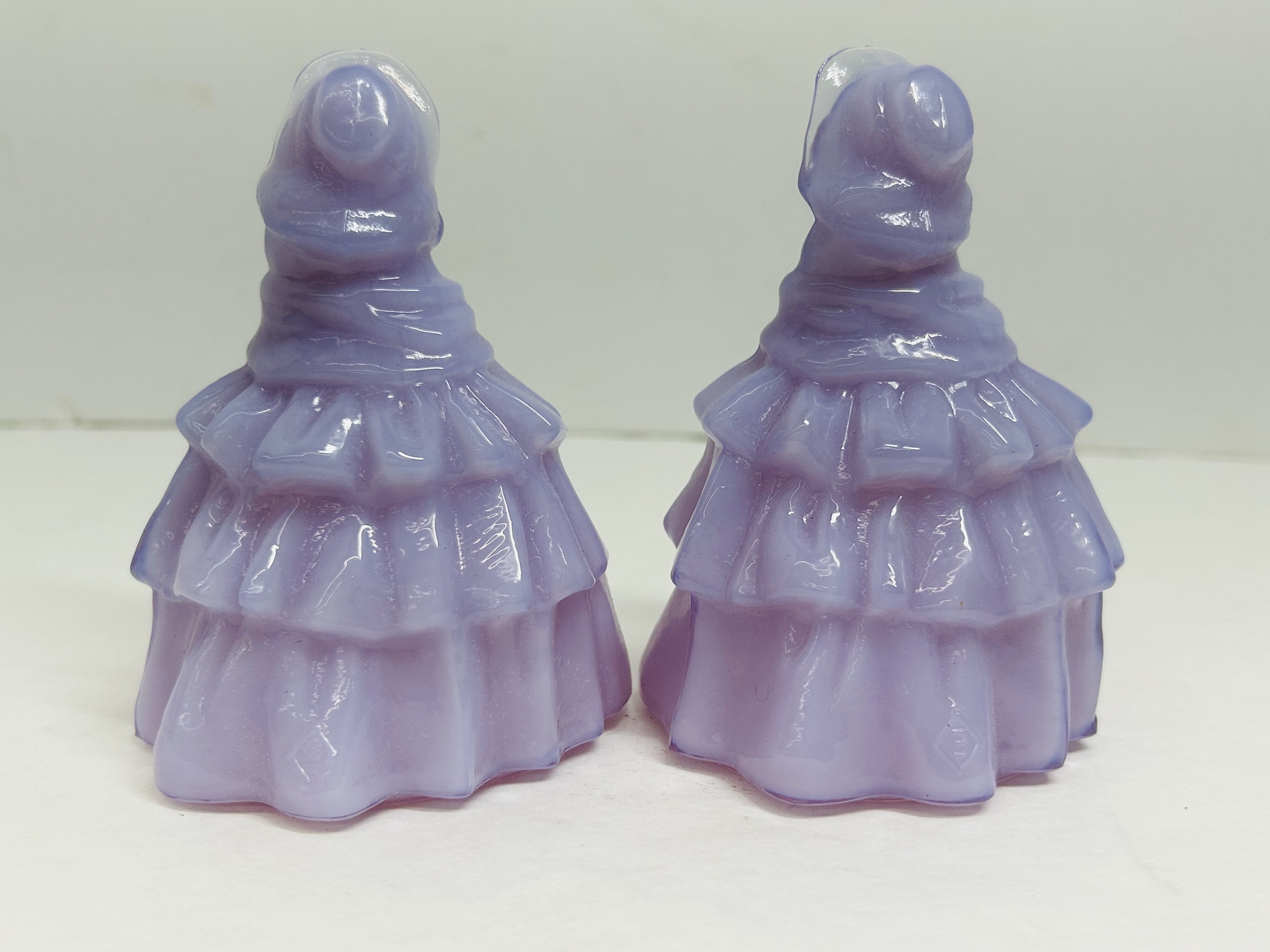 BOYD PURPLE SLAG GLASS LOUISE FIGURINES, 1983-1988