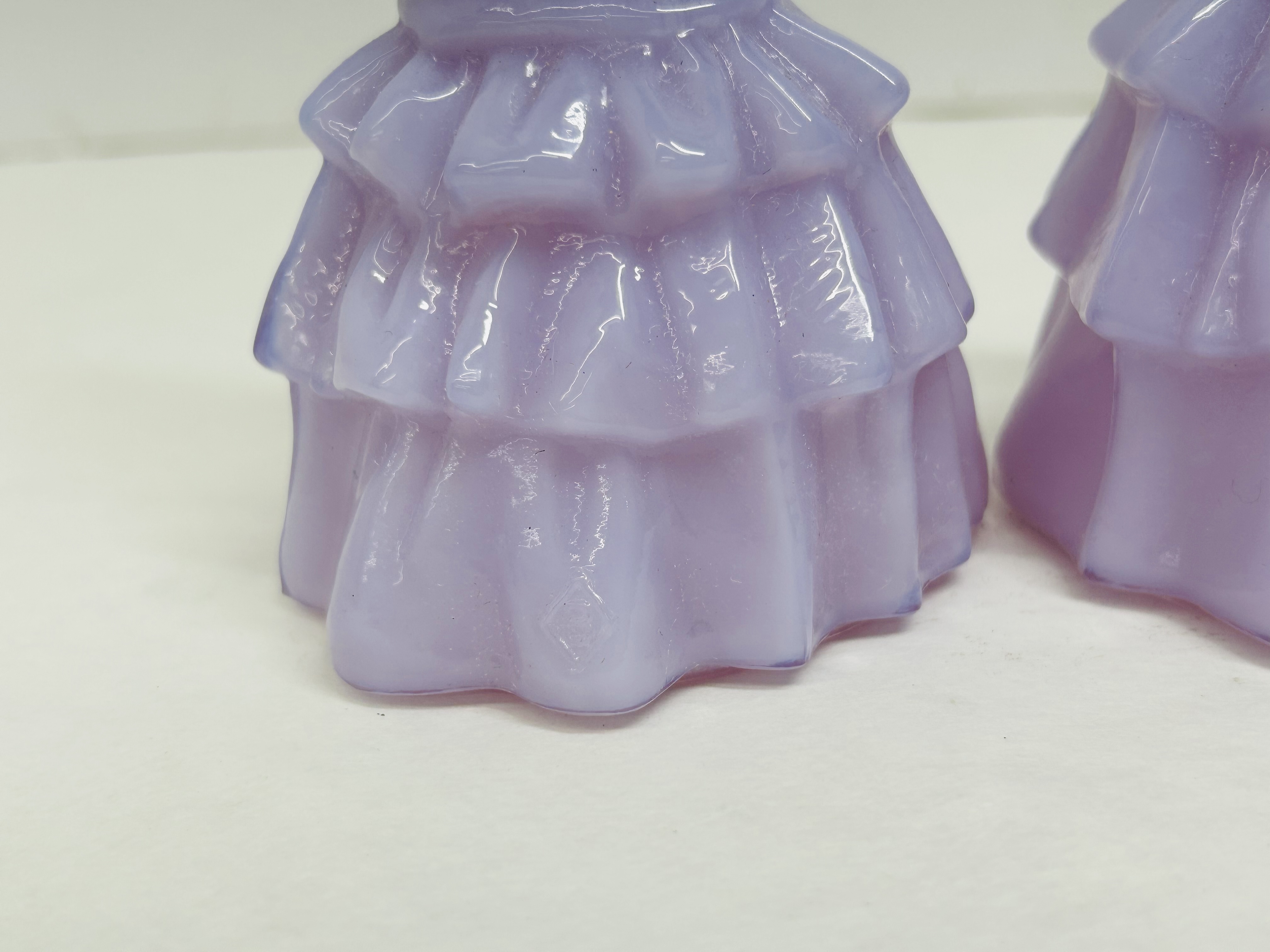BOYD PURPLE SLAG GLASS LOUISE FIGURINES, 1983-1988