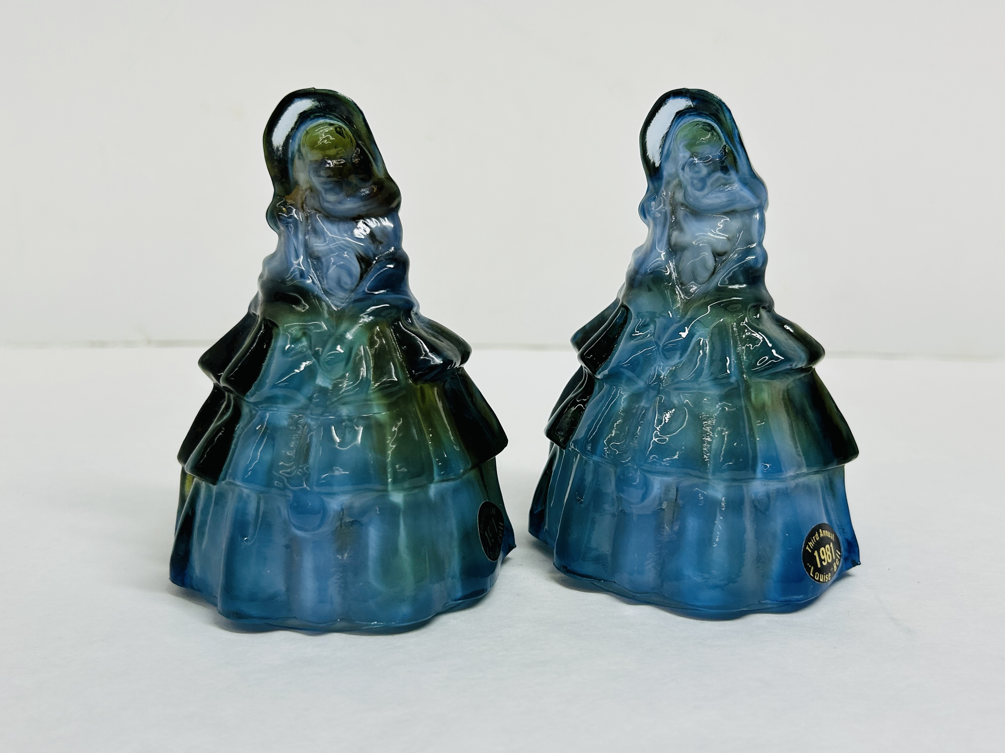 BOYD SLAG GLASS LOUISE FIGURINES, 1981
