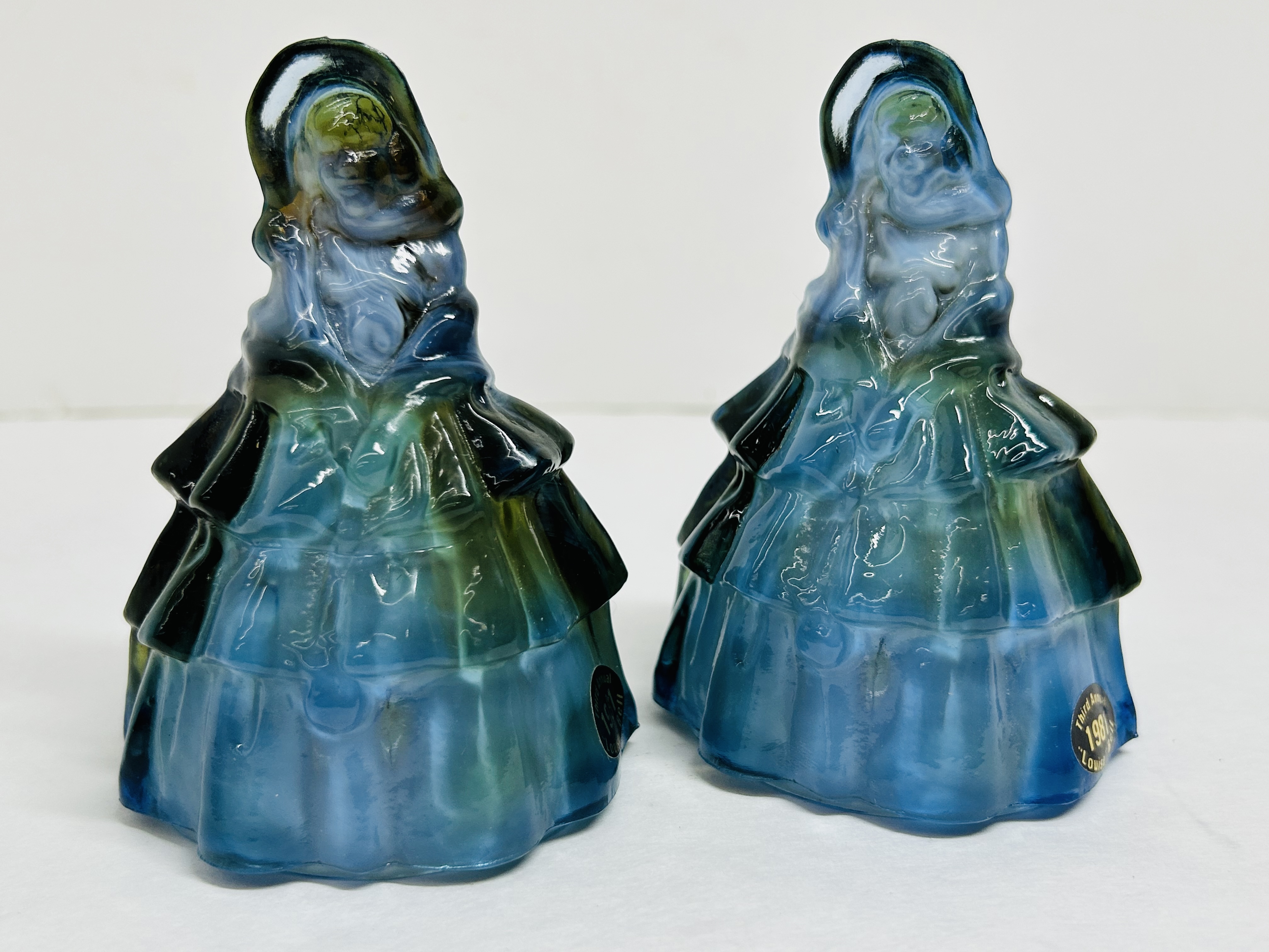 BOYD SLAG GLASS LOUISE FIGURINES, 1981