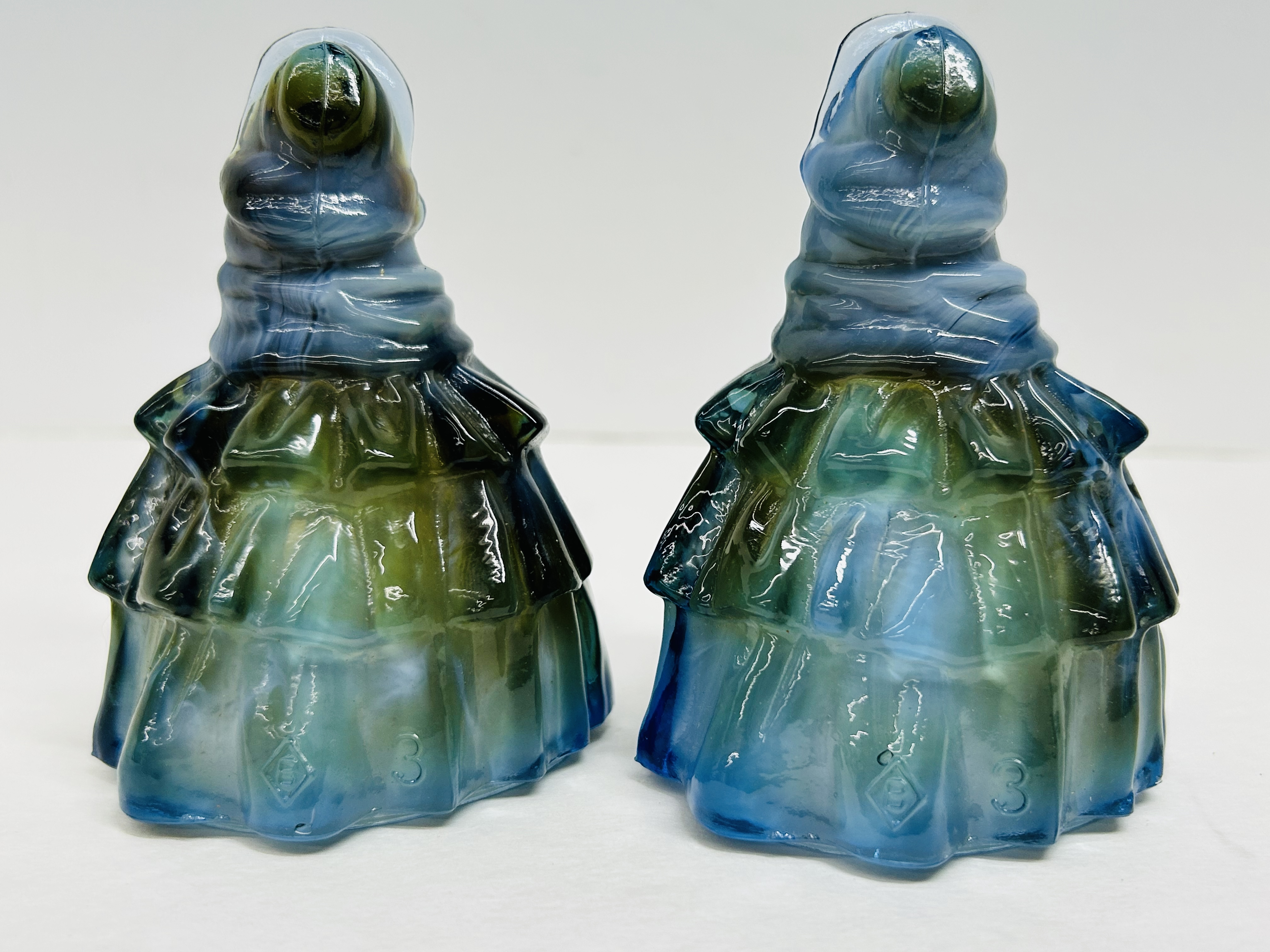 BOYD SLAG GLASS LOUISE FIGURINES, 1981